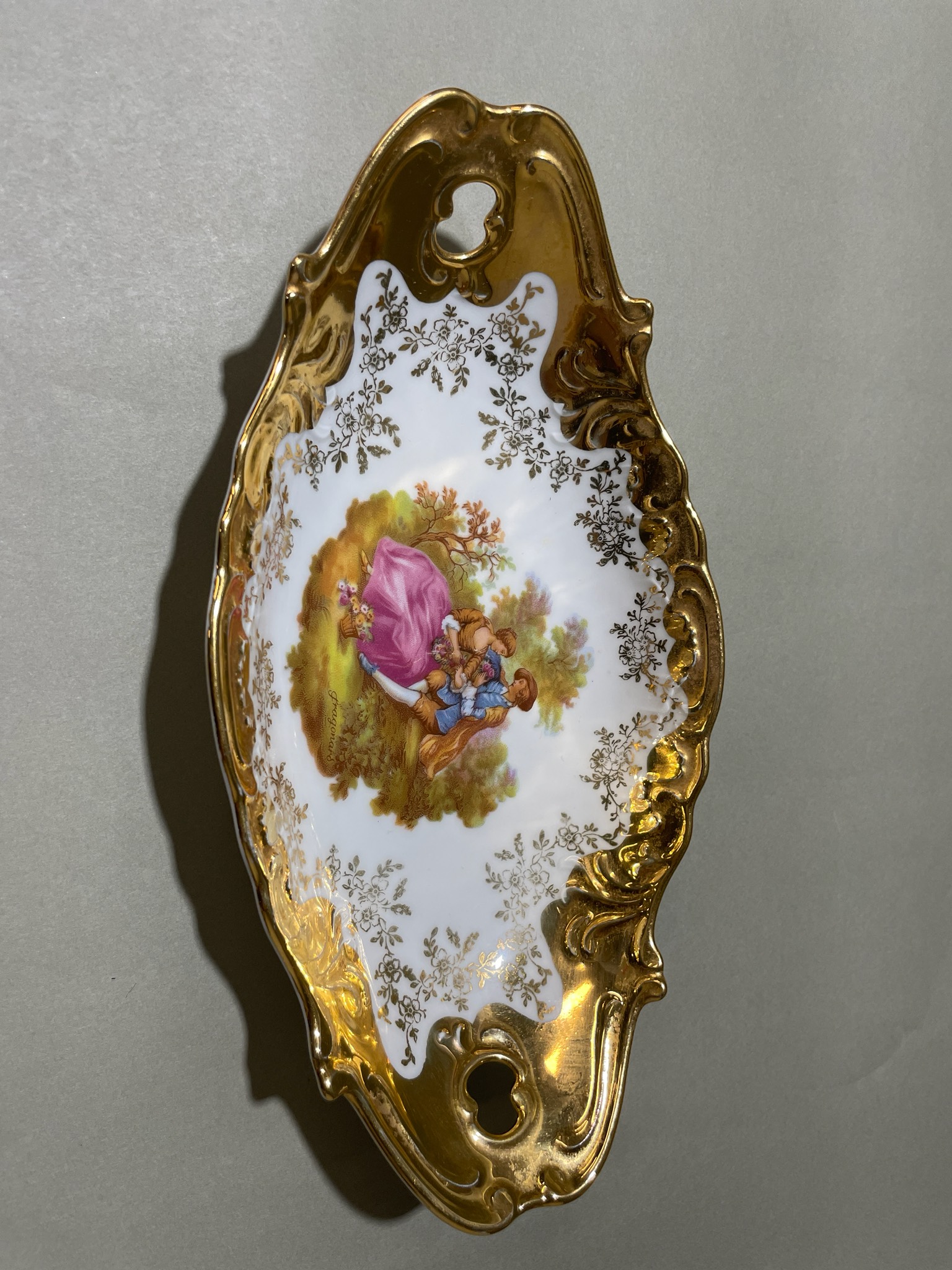 Fragonard White Gilded Porcelain Tray