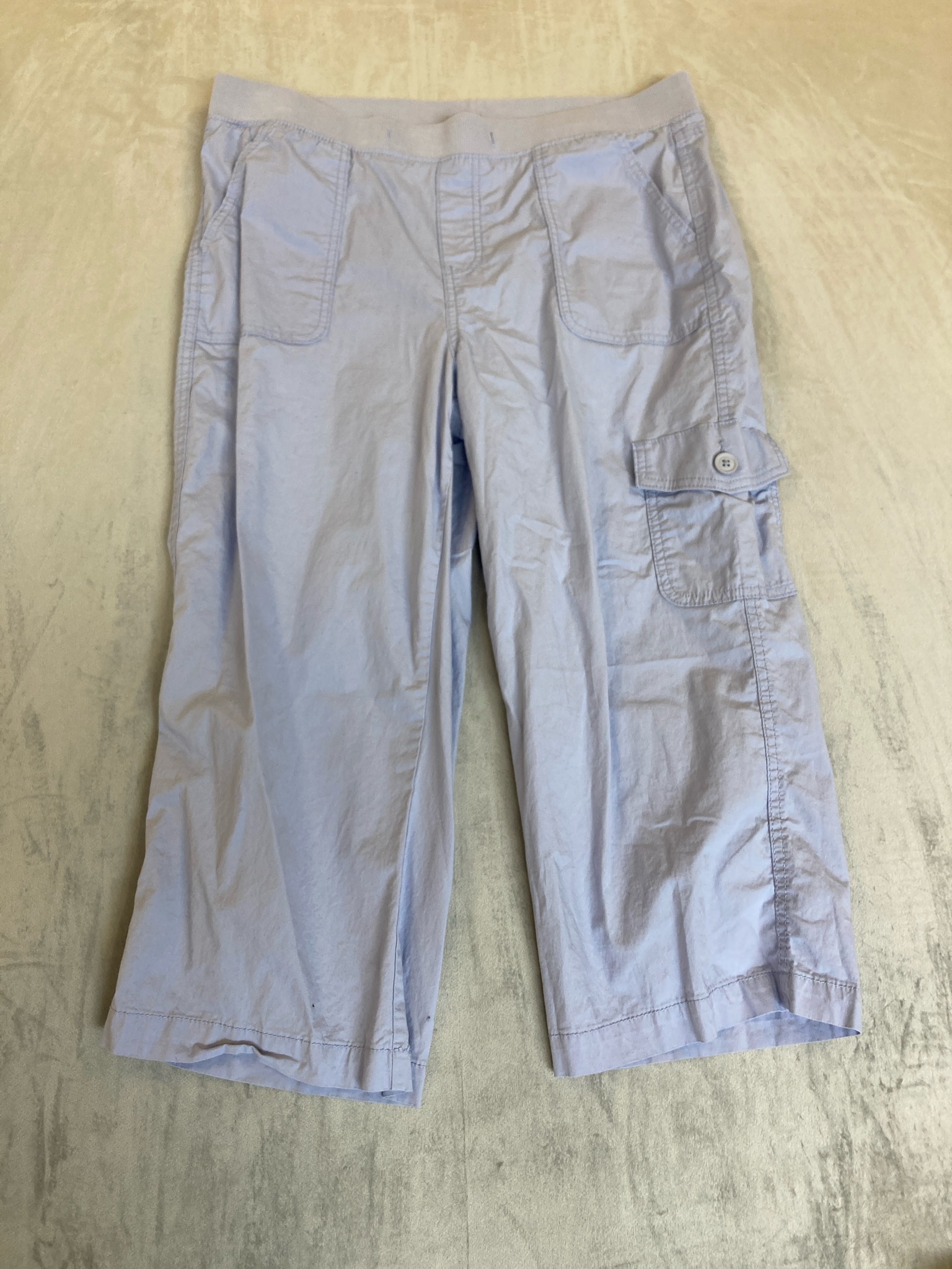 Light Pastel Cotton-Blend Cropped Cargo Pants