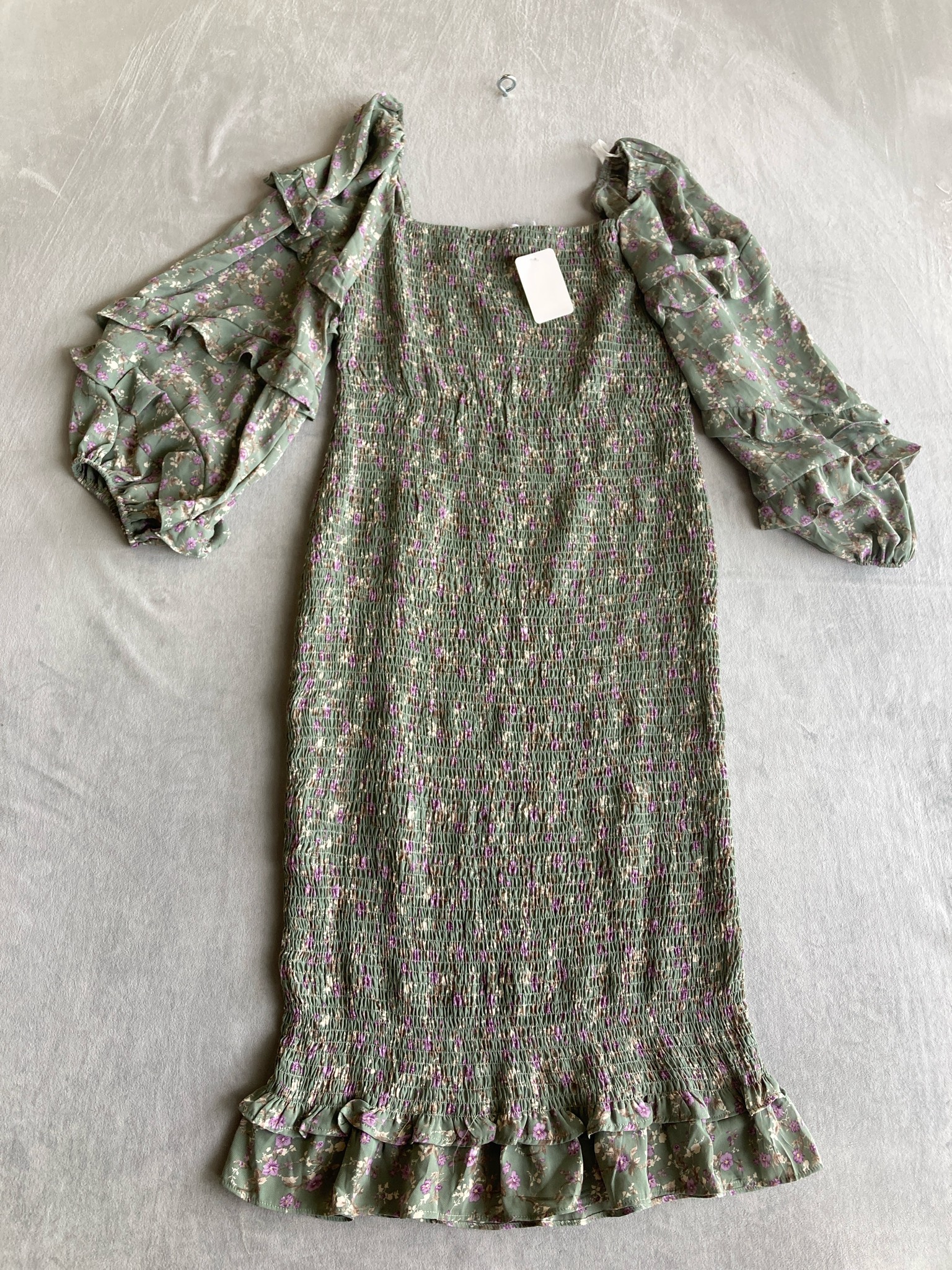 petal + pup Sage Green Floral Lightweight Woven Dress Size XL