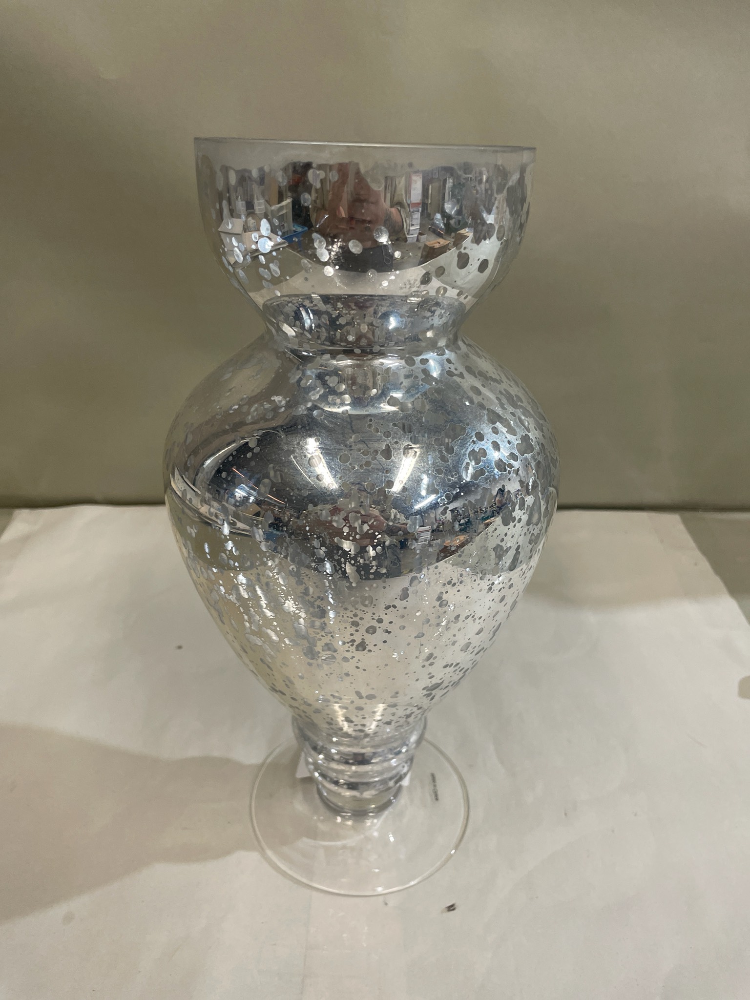 Silver Mercury-Style Glass Vase