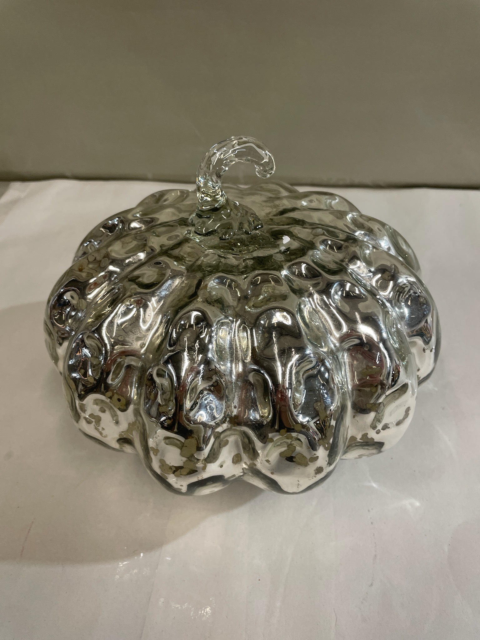 HomeGoods Silver Mercury Glass Pumpkin