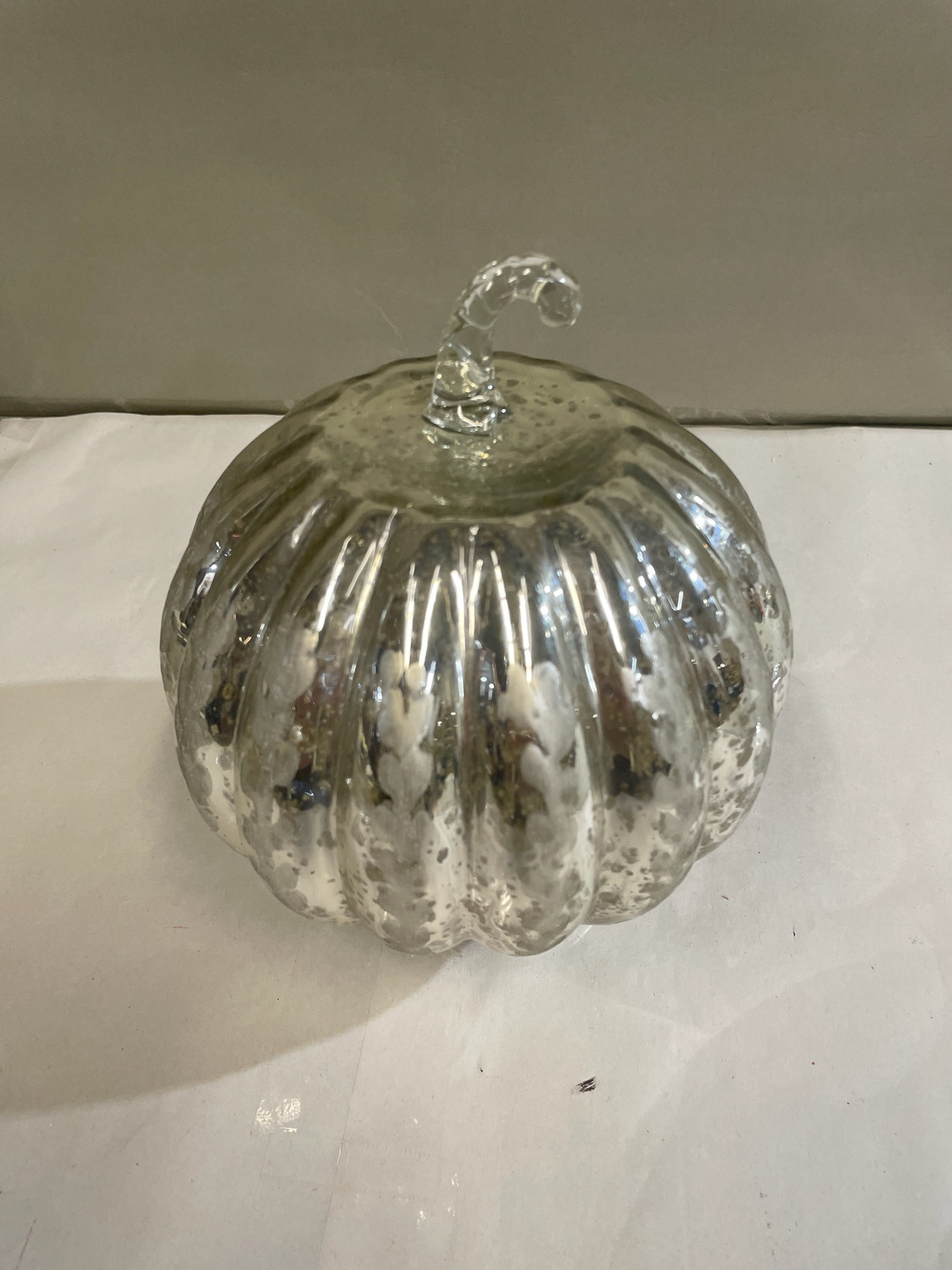 Silver Mercury Glass Pumpkin