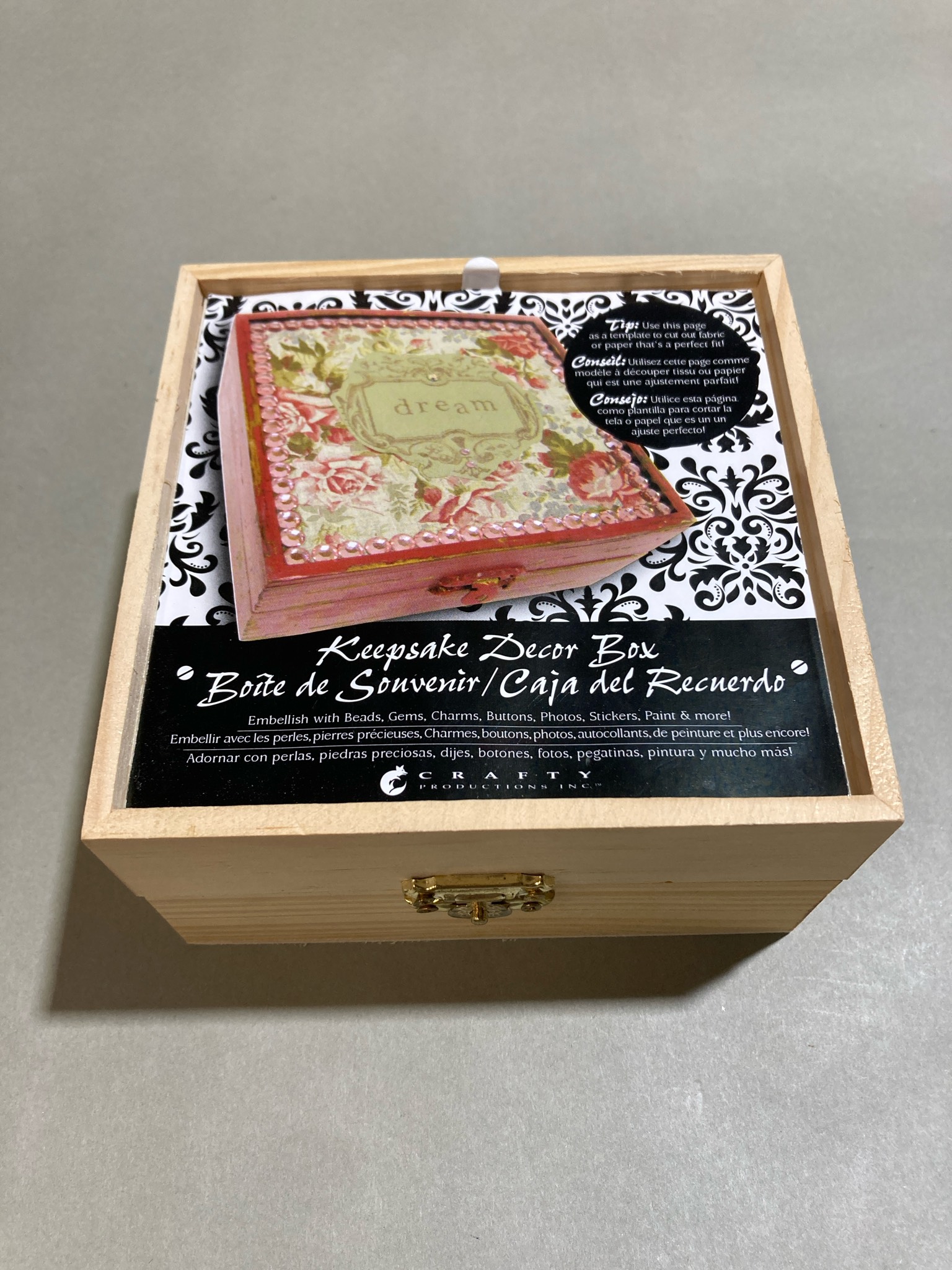 Crafty Productions Natural Wood Unfinished Keepsake Box