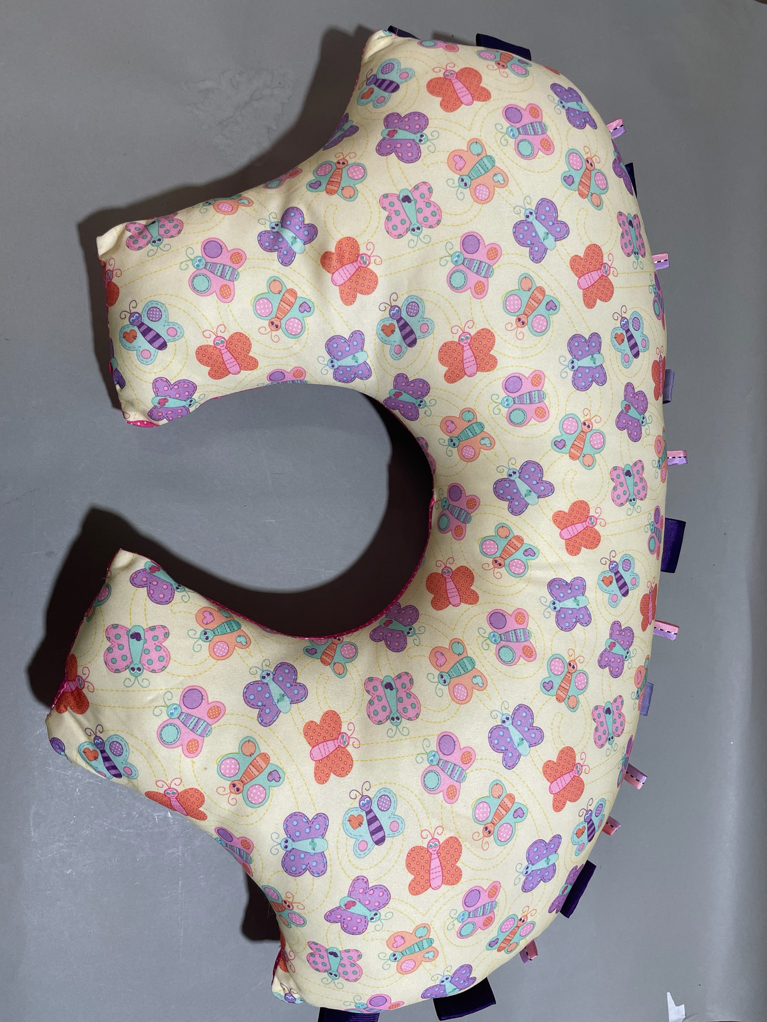Pink Cream U-Shaped Baby Support Pillow