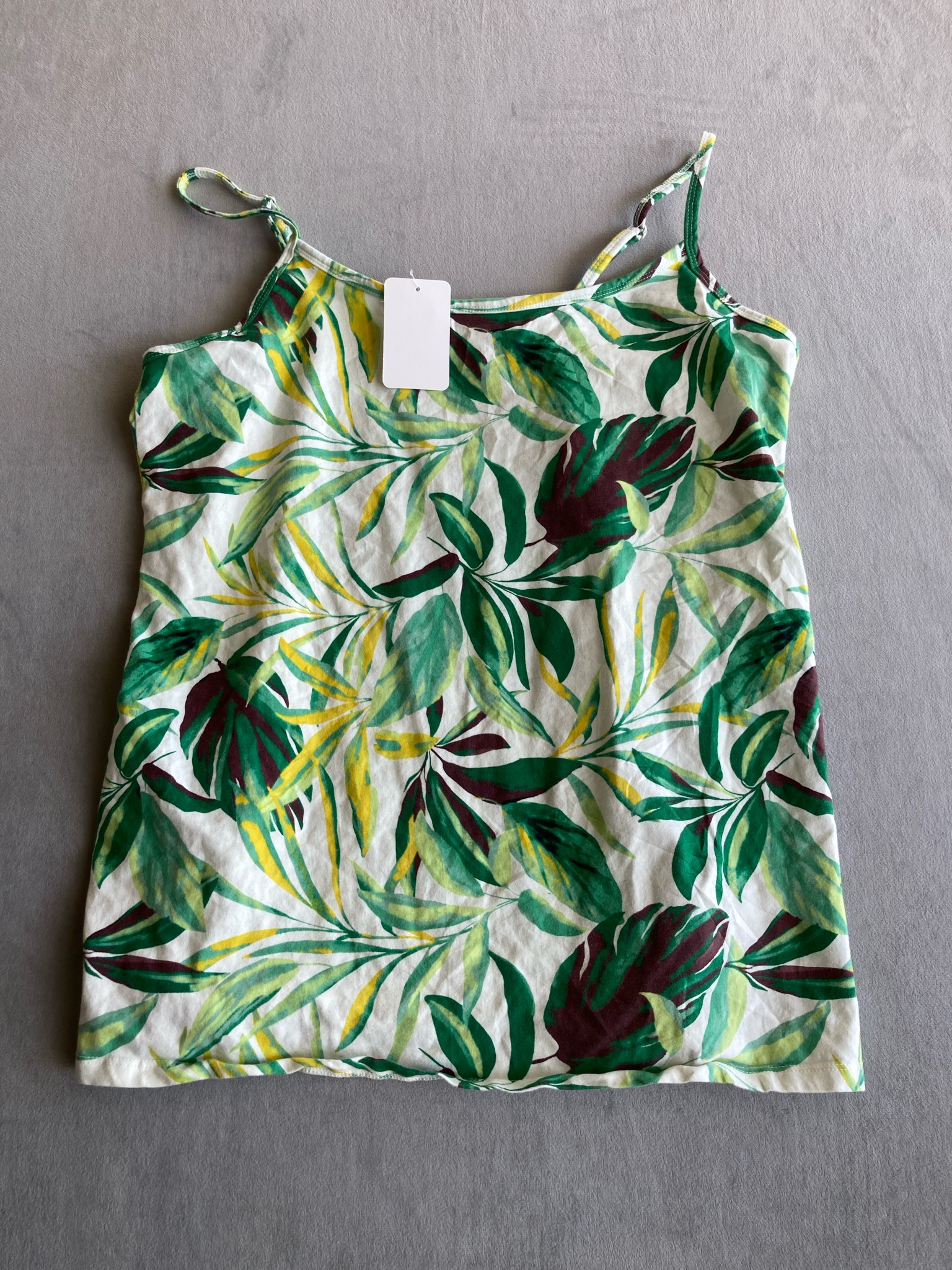 Torrid White Tropical Leaf Cotton Blend Camisole Size Size 2