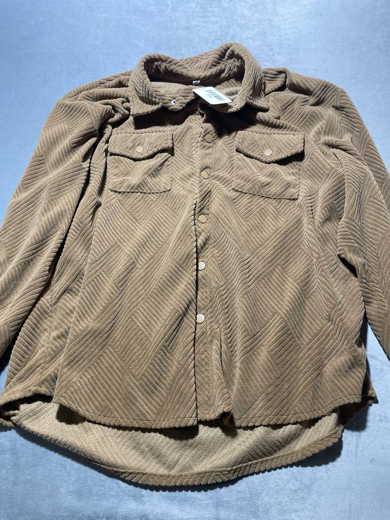 Tan Polyester Shirt Jacket Size XL