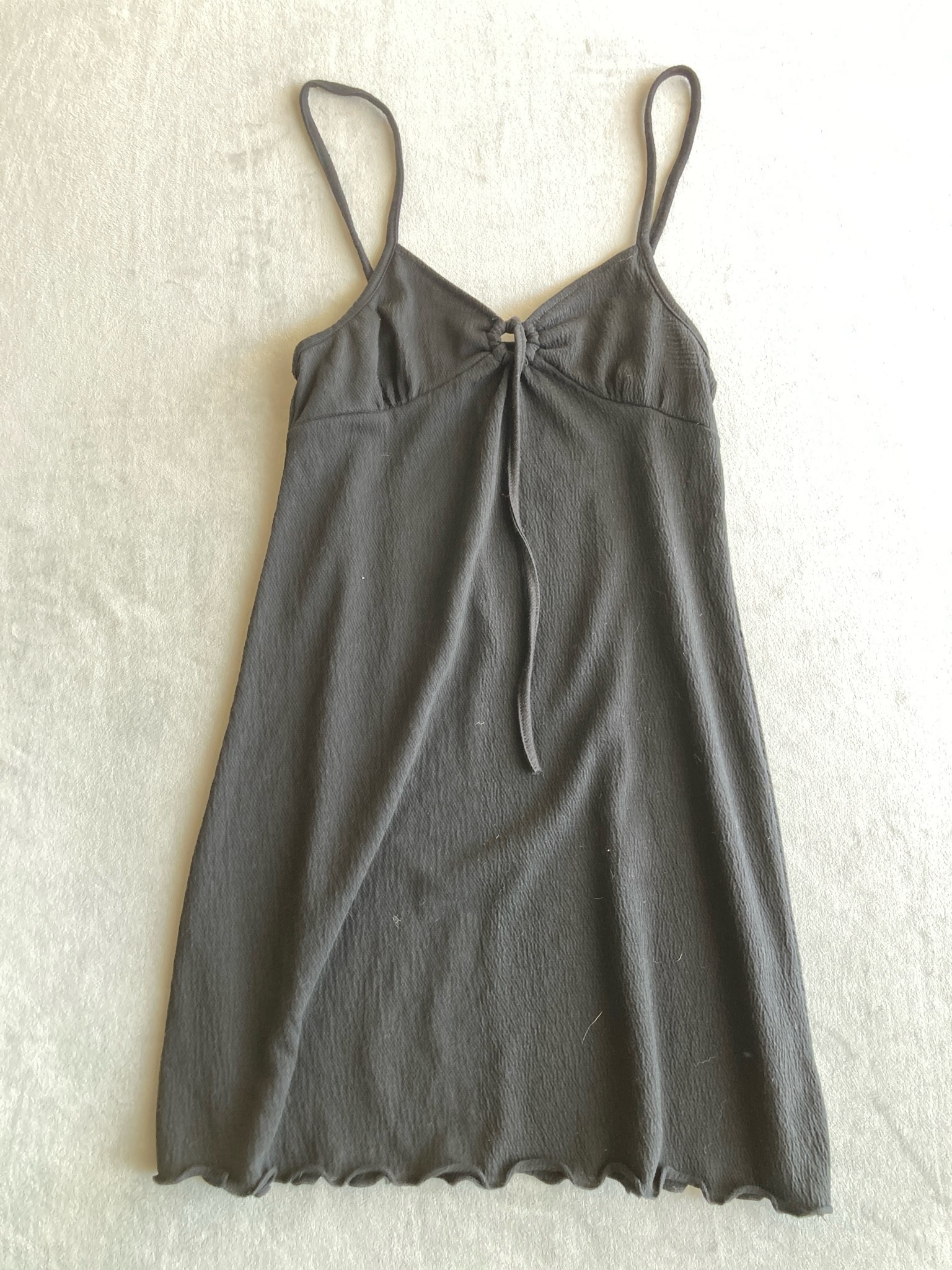 Black Polyester-Blend Slip Dress Size M