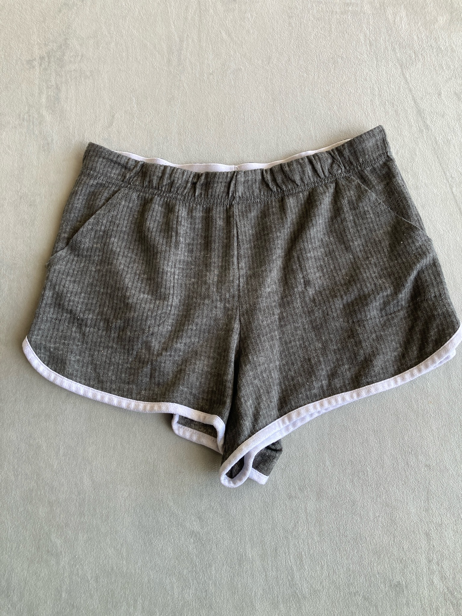 Jockey Heather Gray Ribbed Knit Shorts