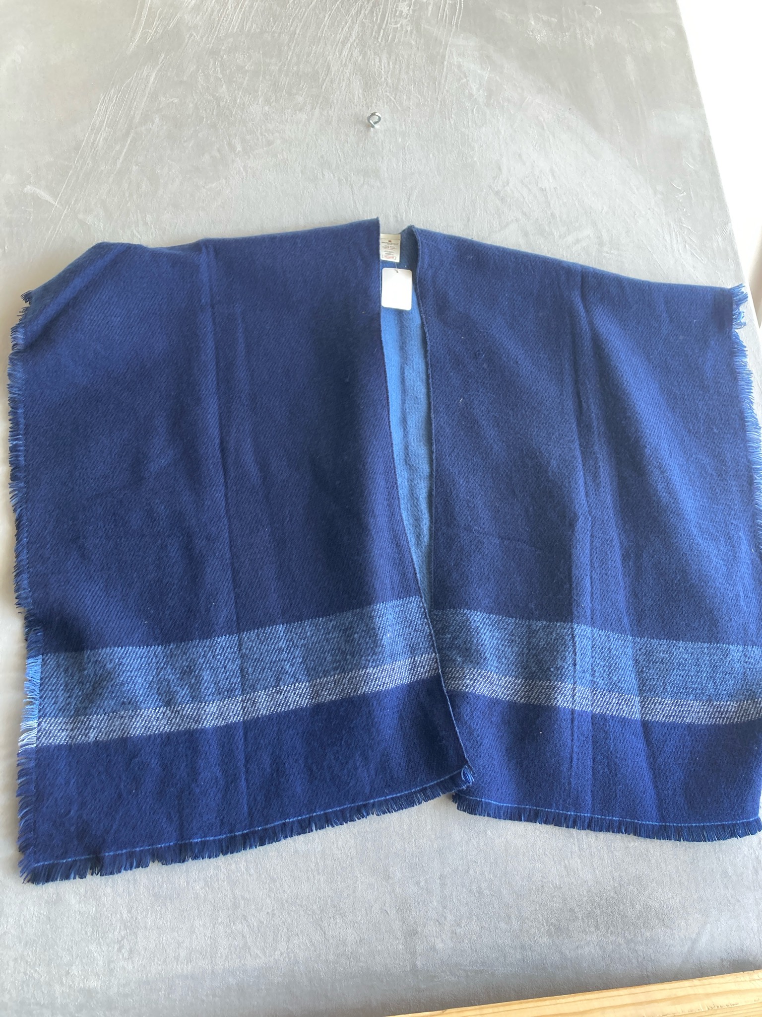 Woolrich Navy Blue Acrylic Poncho Size One Size