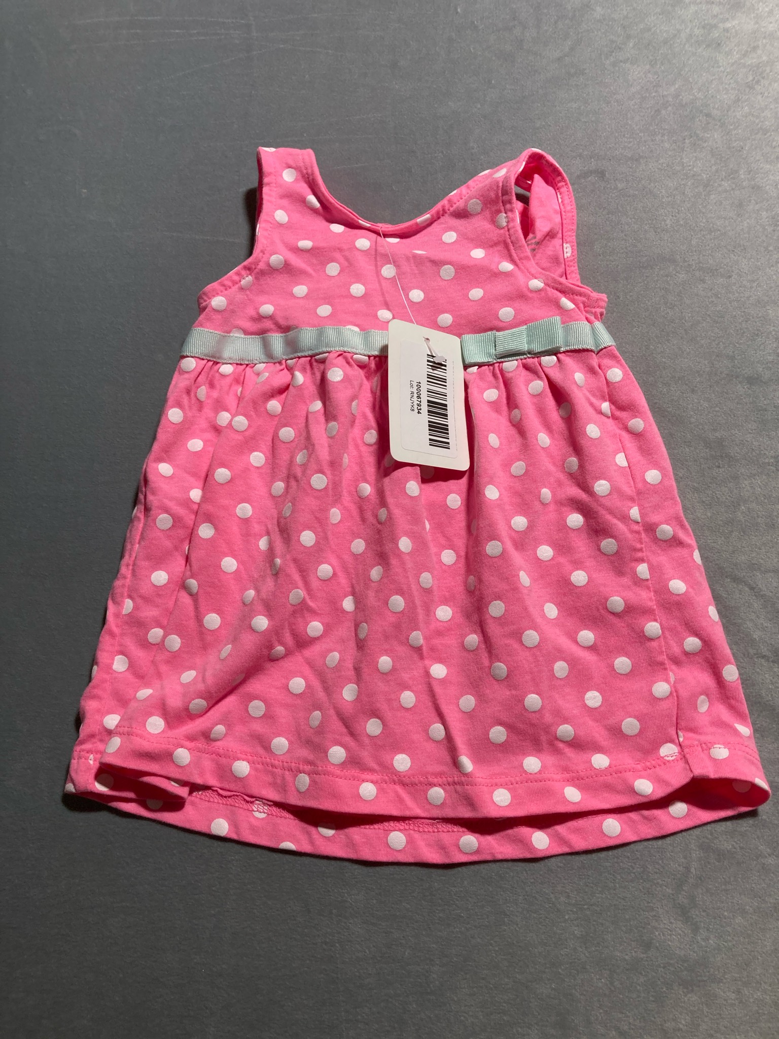 Carter's Pink Polka Dot Cotton Jersey Dress Size 6 months