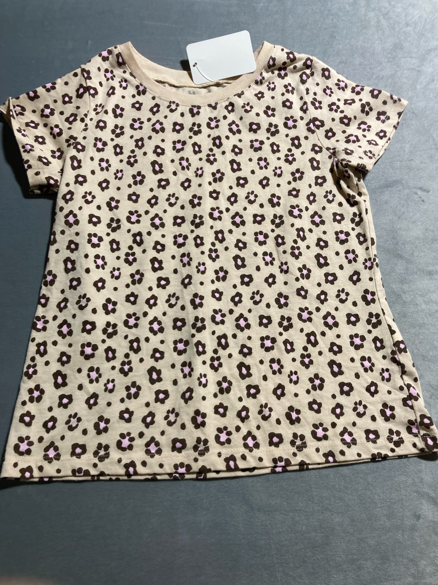 Victory Heart brown and pink floral leopard print shirt size 10
