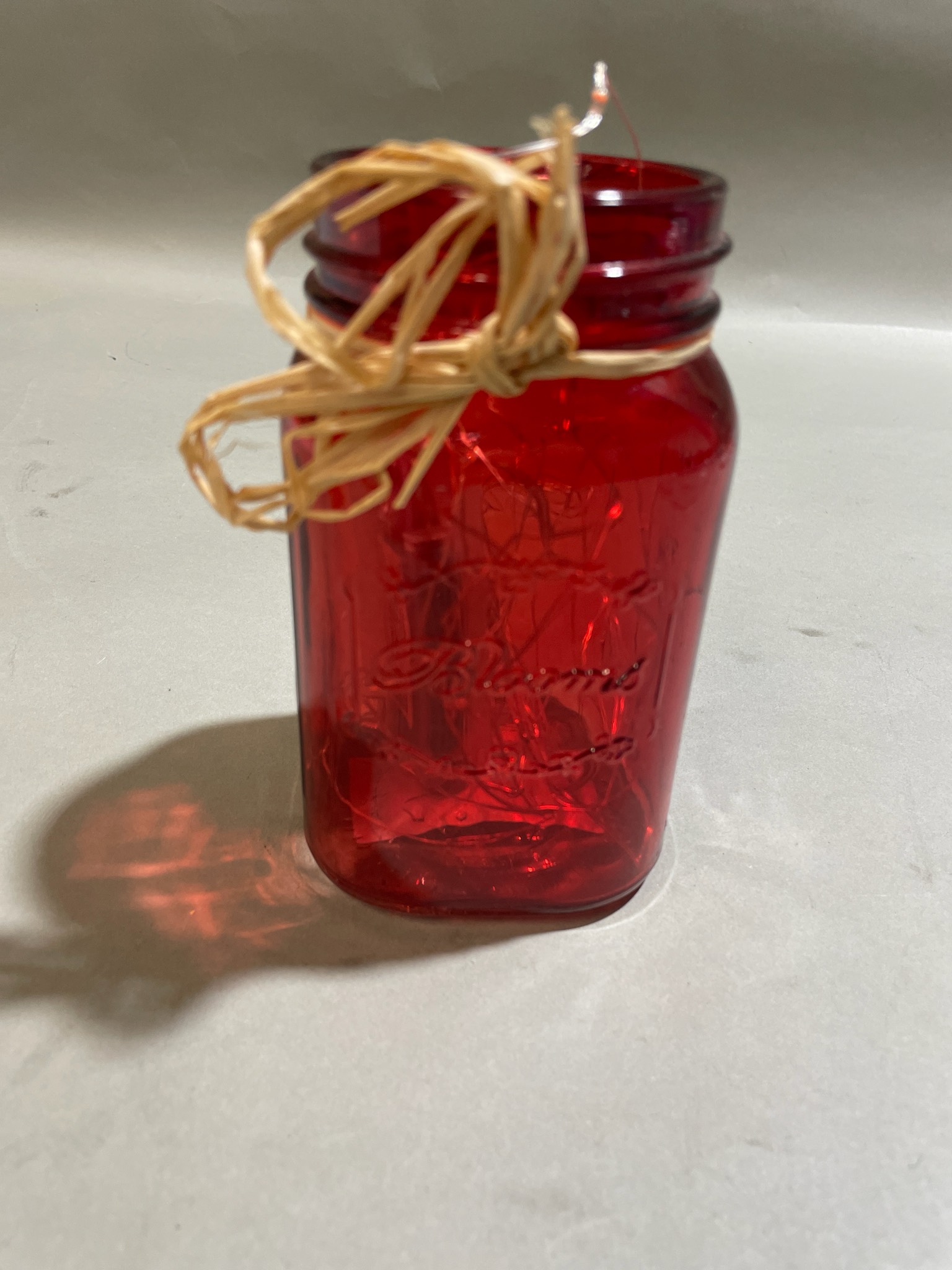 Red Translucent Mason-Style Jar