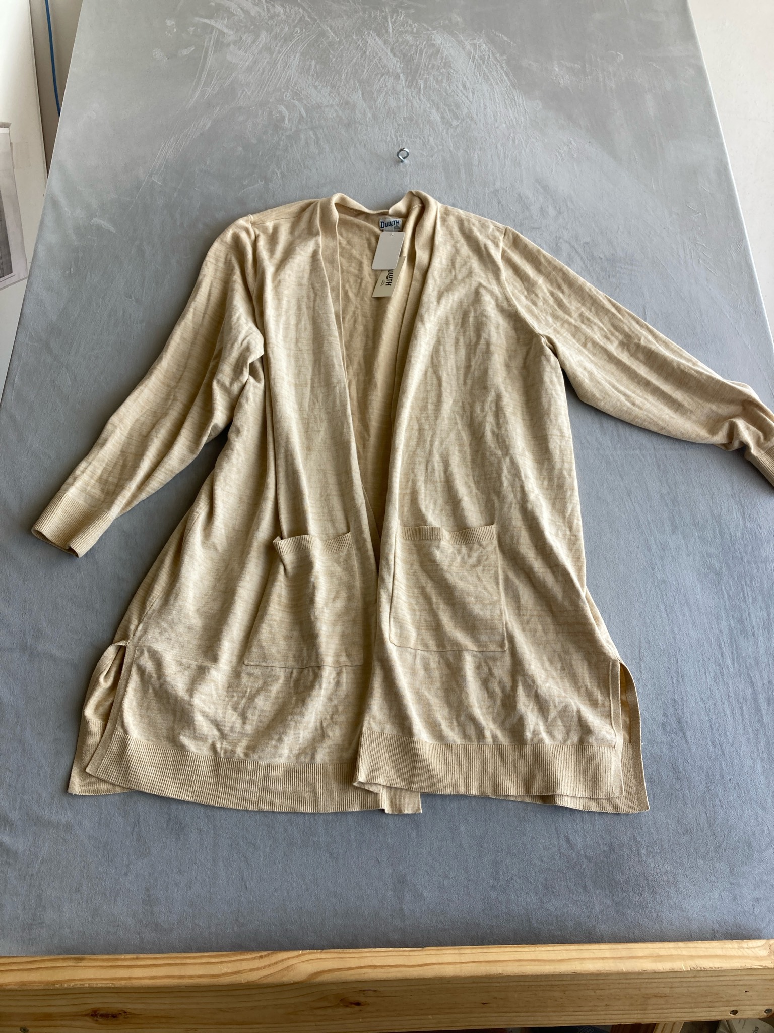 Duluth Trading Co. Beige Knit Cardigan Size 3X