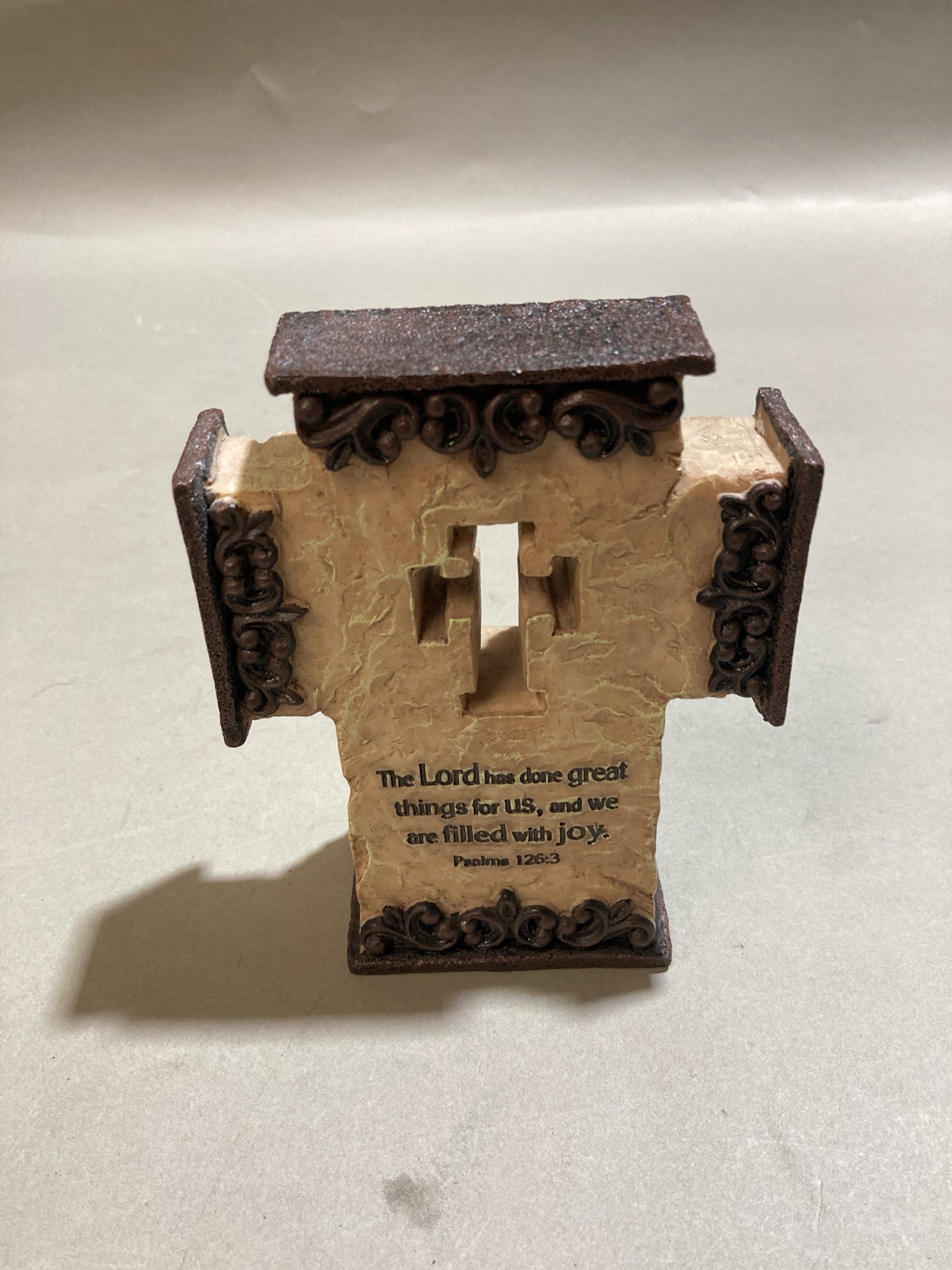Beige Textured Tabletop Cross