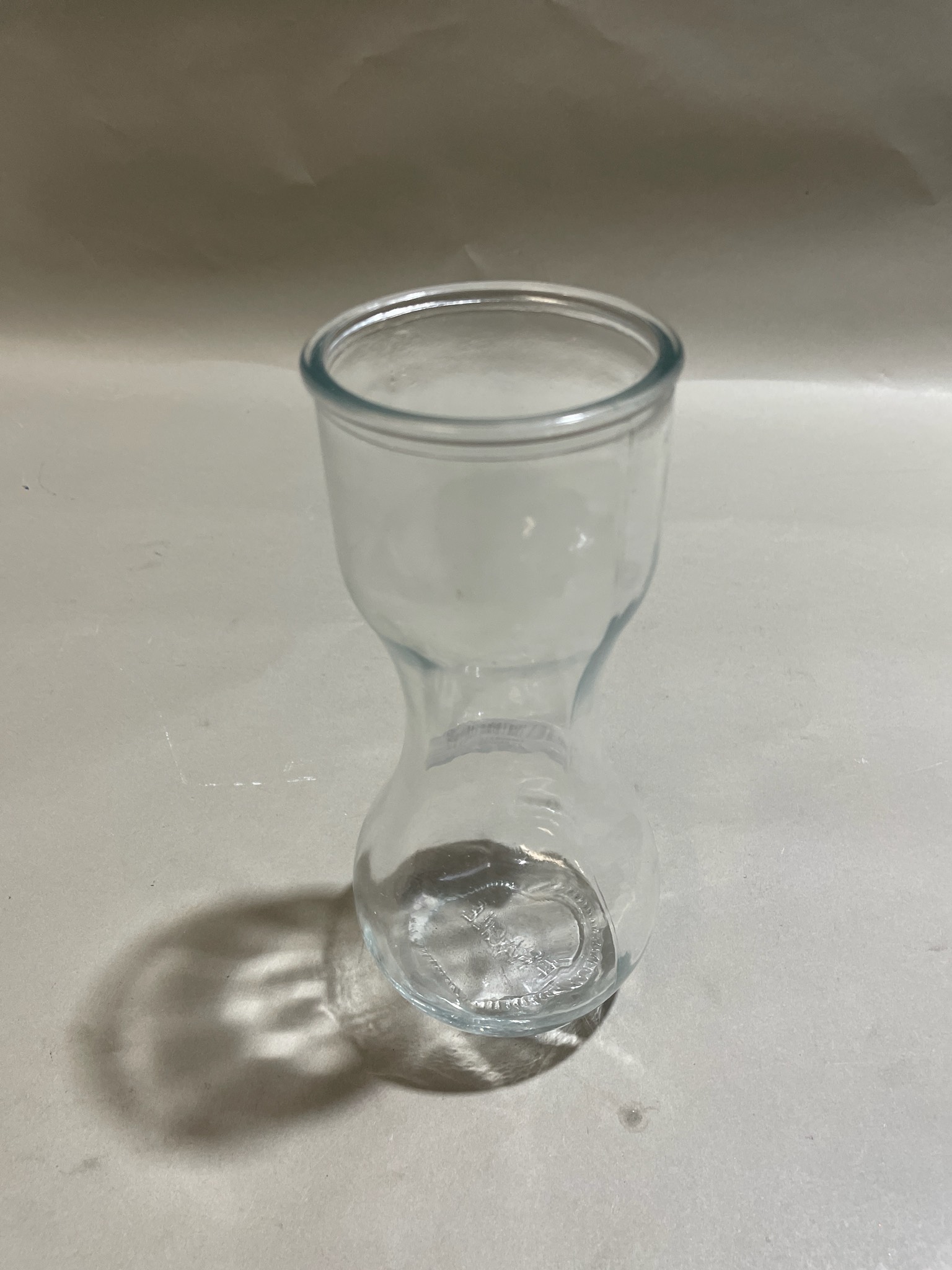 Clear Bulbous Glass Vase