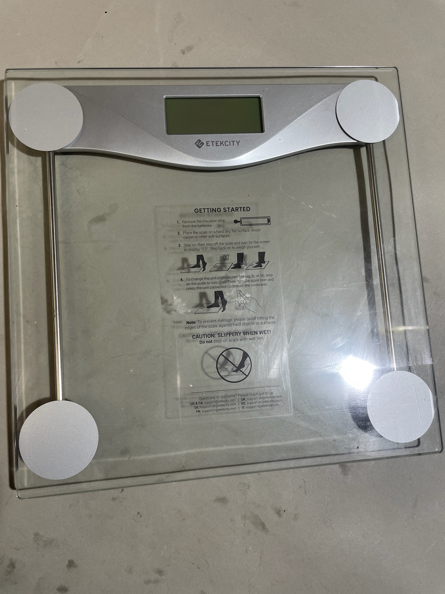 Etekcity Clear Glass Digital Bathroom Scale