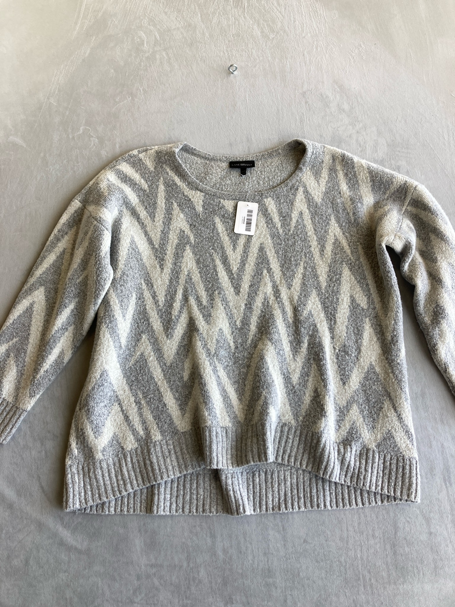Lane Bryant Light Gray Chevron Sweater Size 22/24