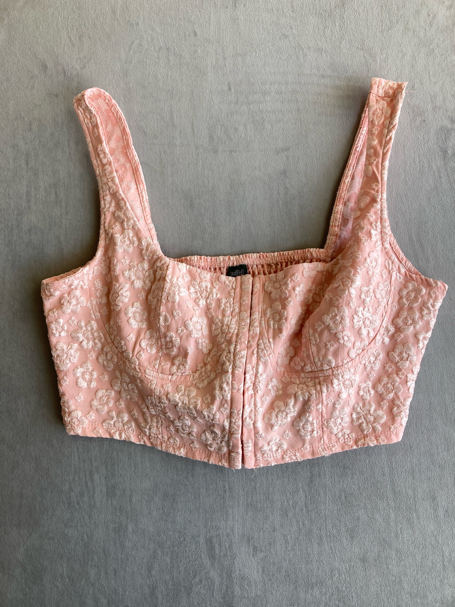 Wild Fable Light Pink Floral Jacquard Bustier Top Size XL