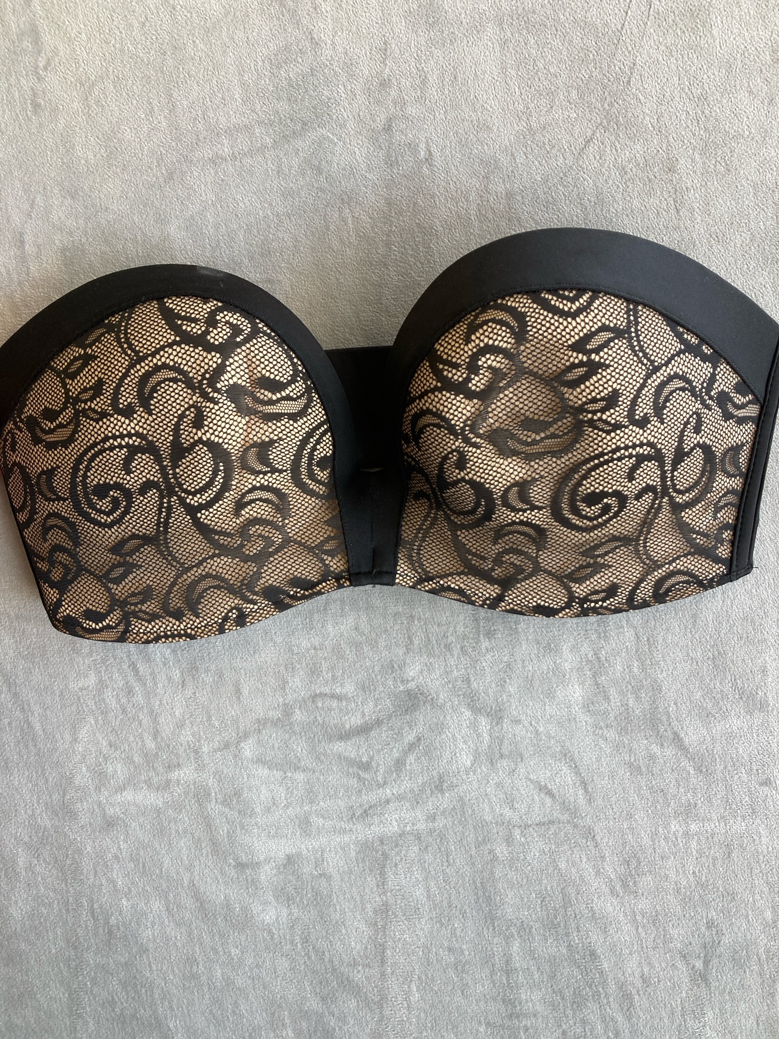 Black Lace Balconette Bra Size 34DD
