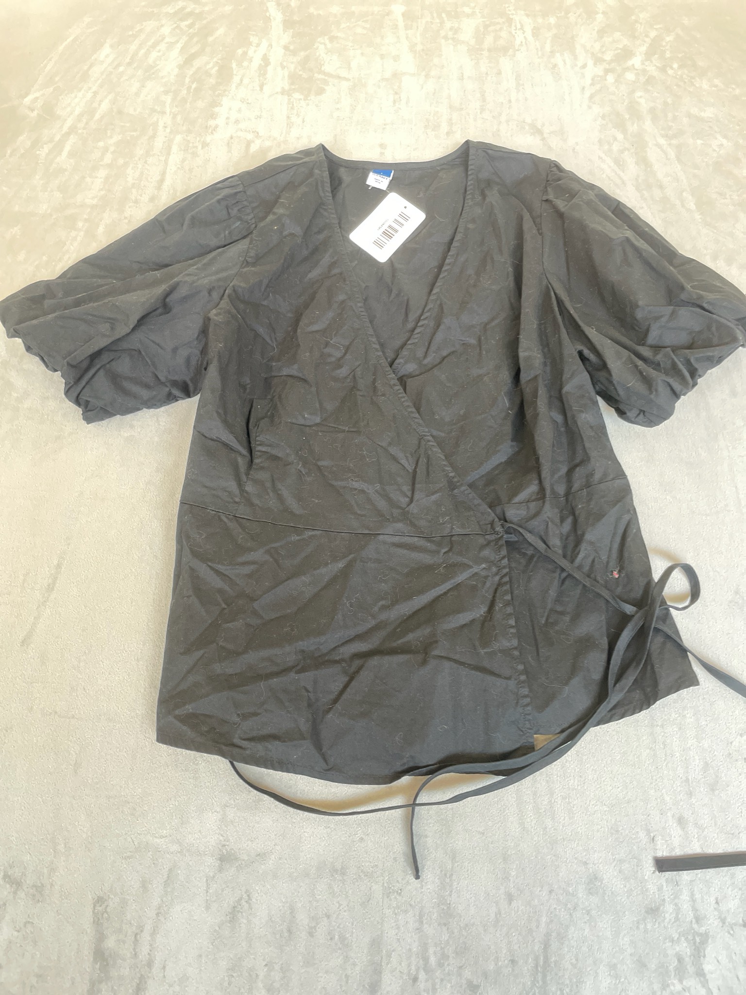 Old Navy Black Lightweight Woven Wrap Top Size Large