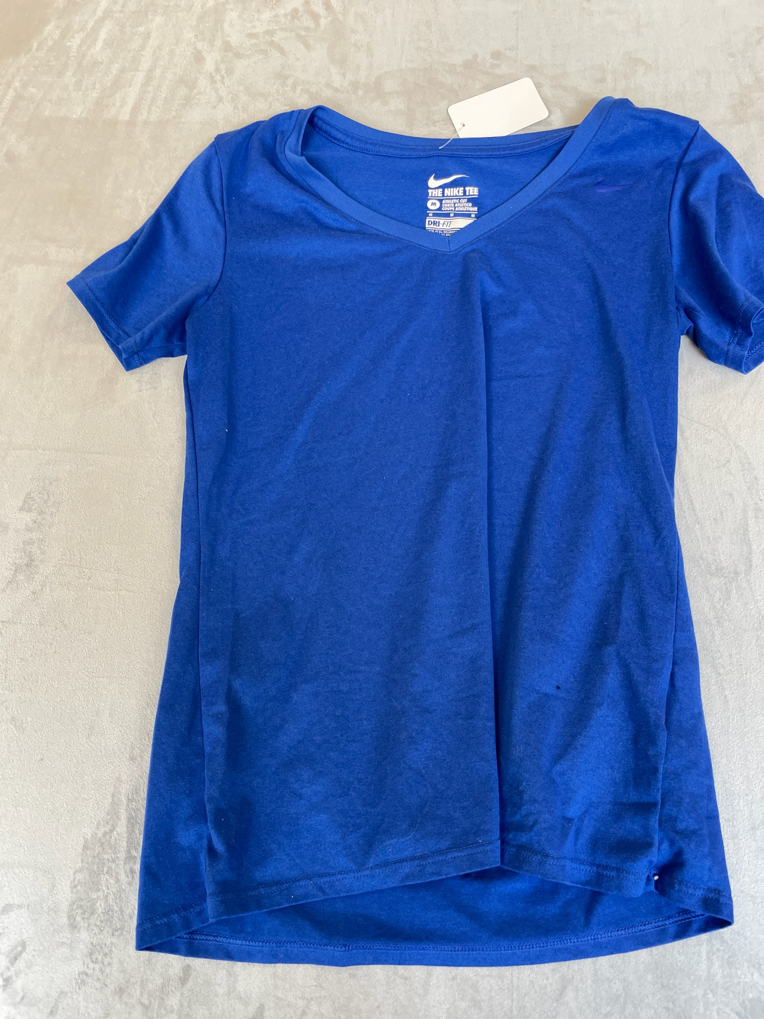 Nike Royal Blue Jersey V-Neck T-Shirt Size Medium