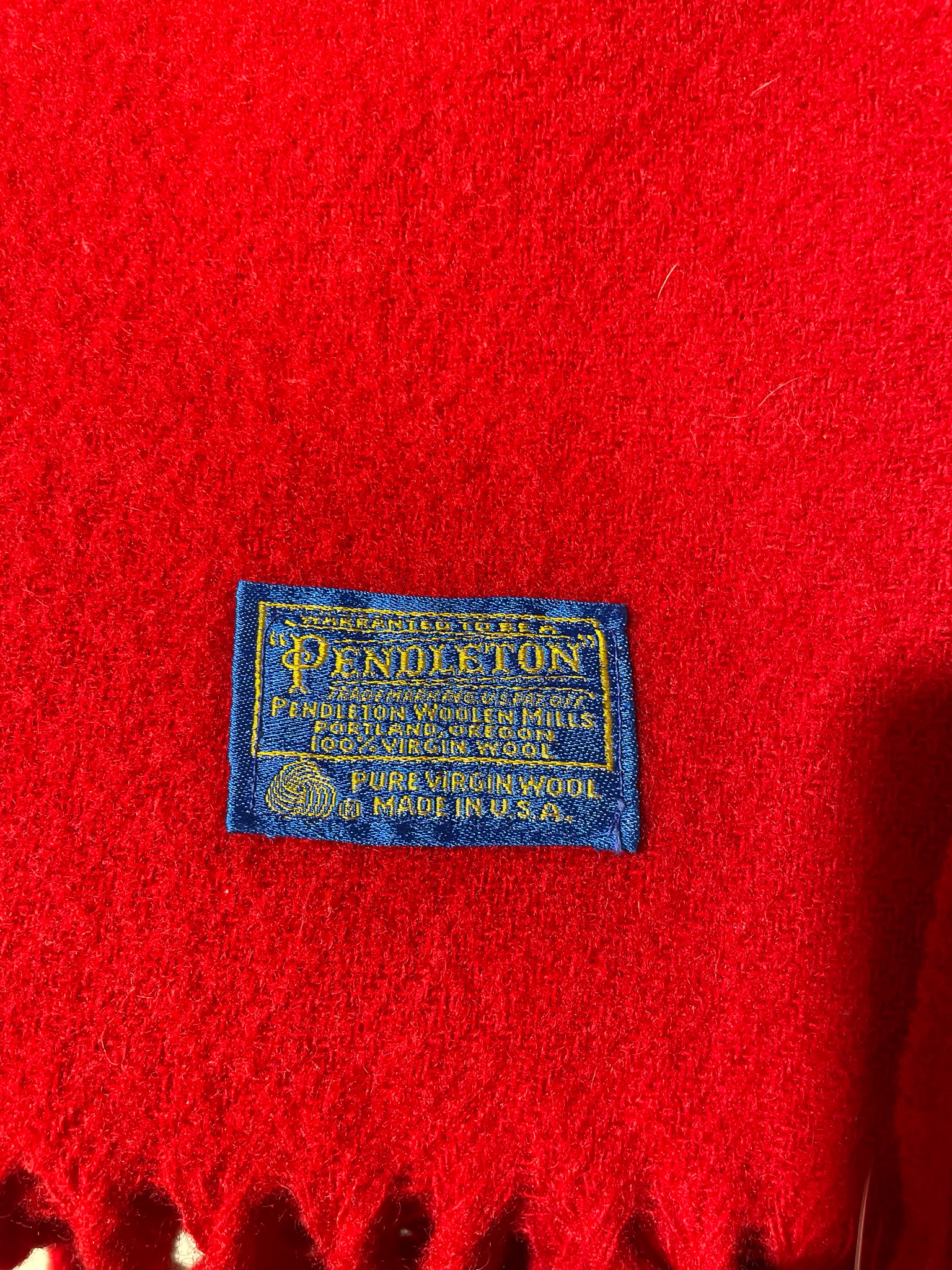 100% Wool Pendleton Red Blanket