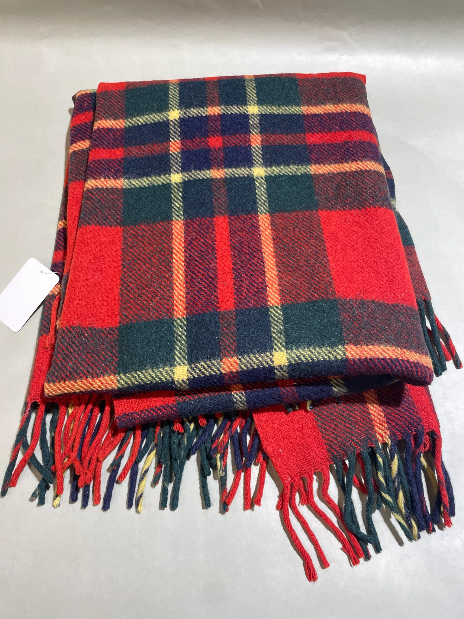 Wool Acrylic Blend nRed Tartan Blanket