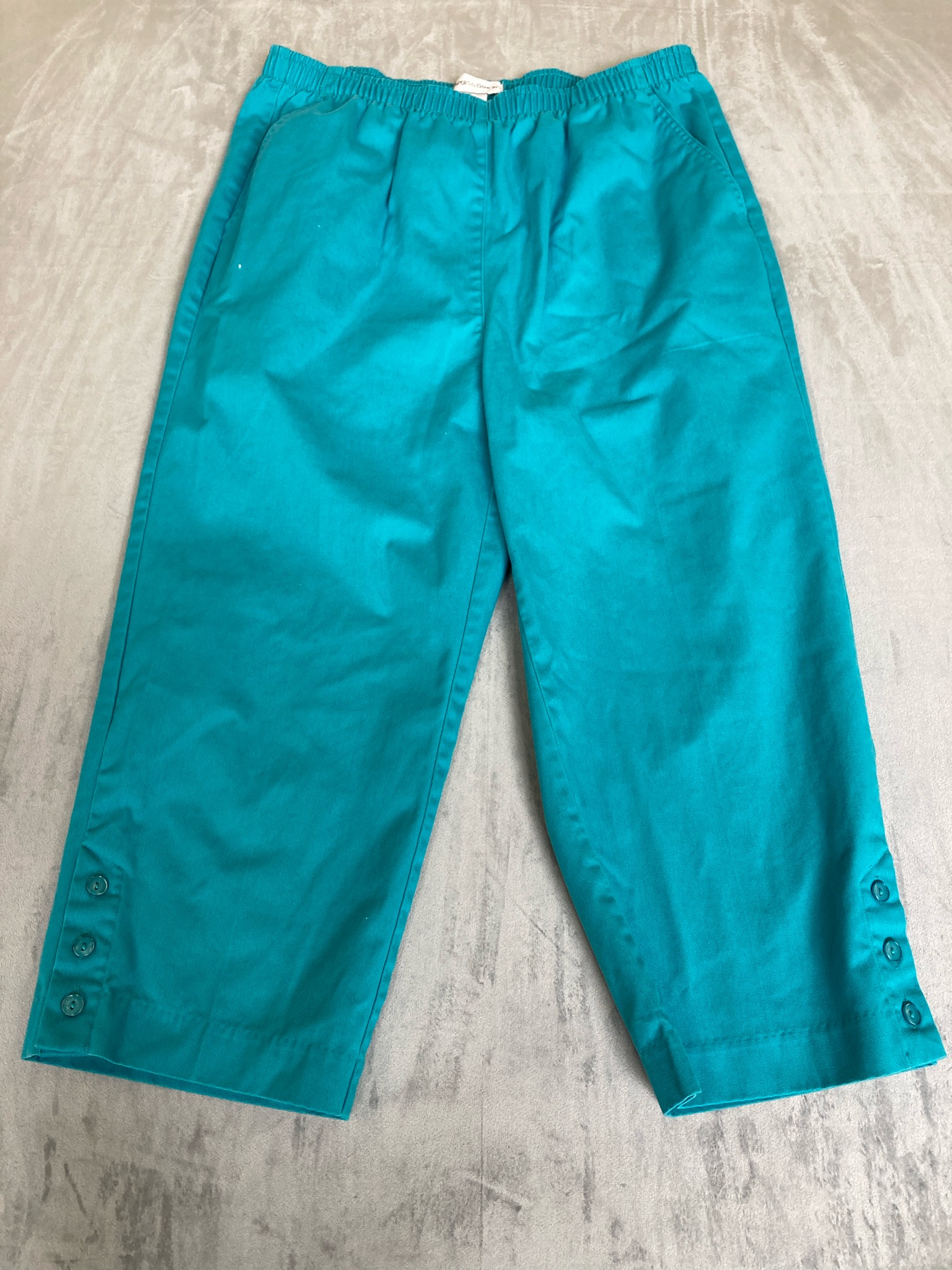 APER'S&DAMON'S Teal Cotton-Poly Blend Capri Pants Size L