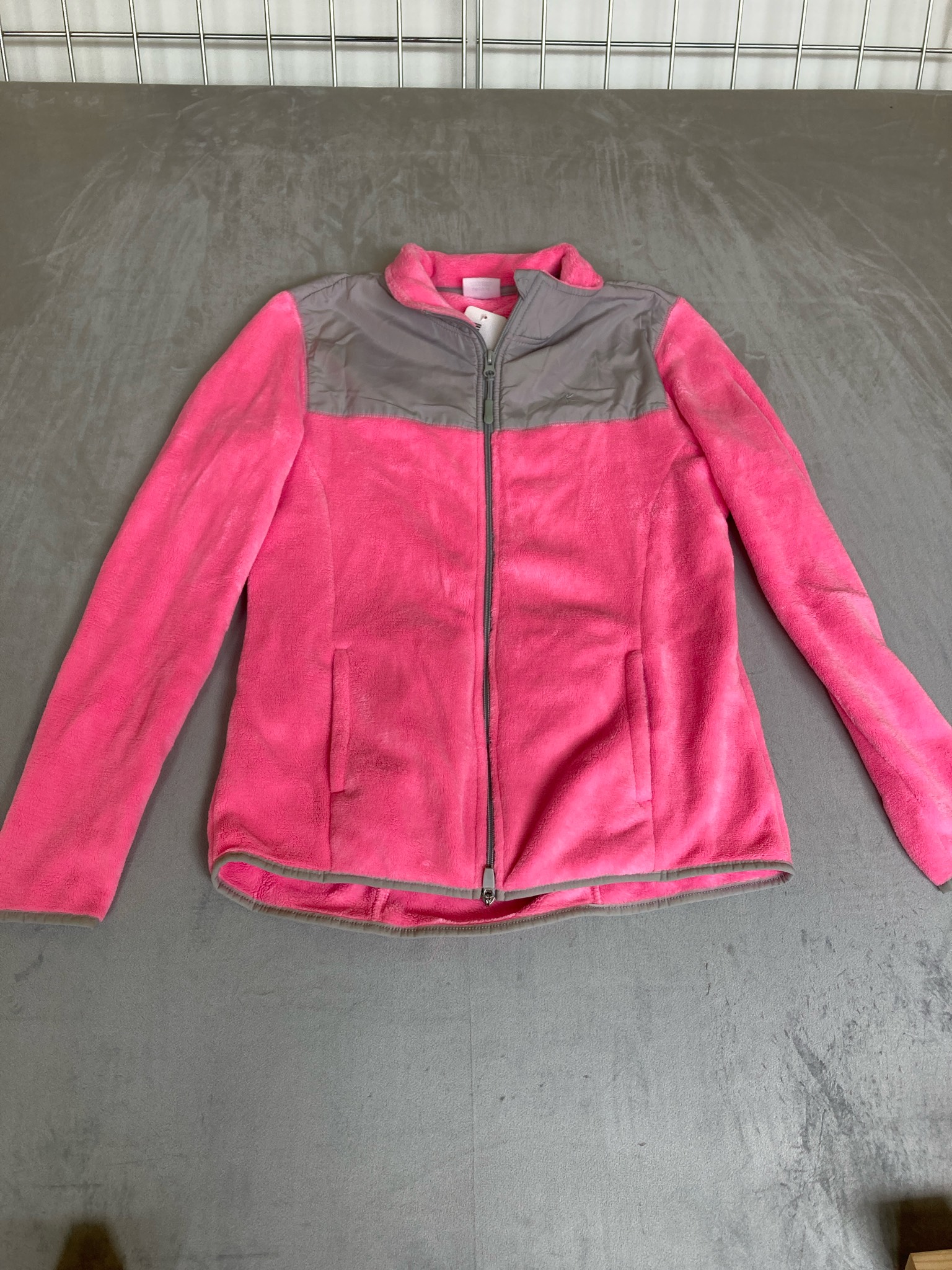 Danskin Now Hot Pink Plush Fleece Jacket Size L (12-14)