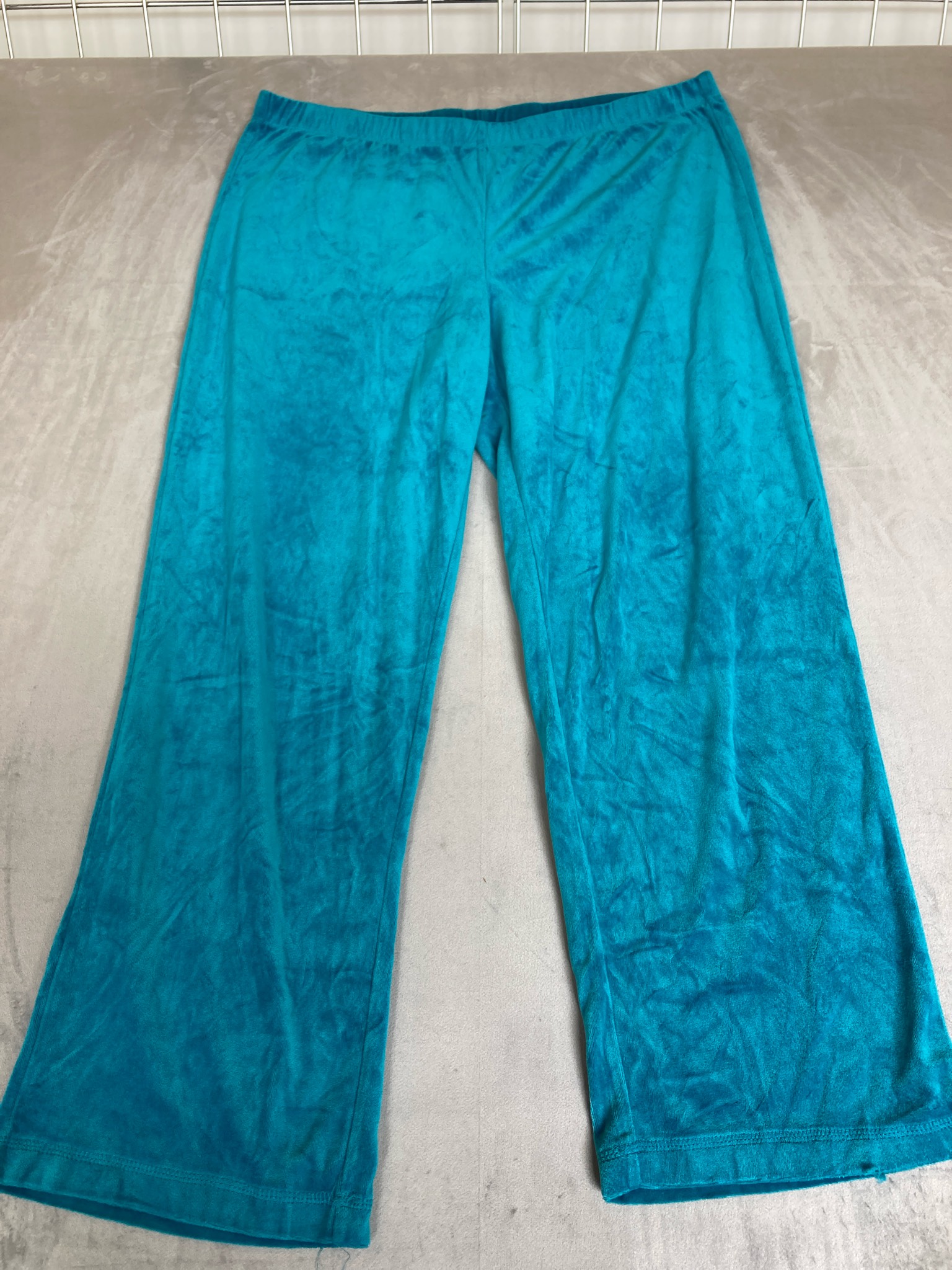 Teal Polyester Velour Pants Size XL (16-18)