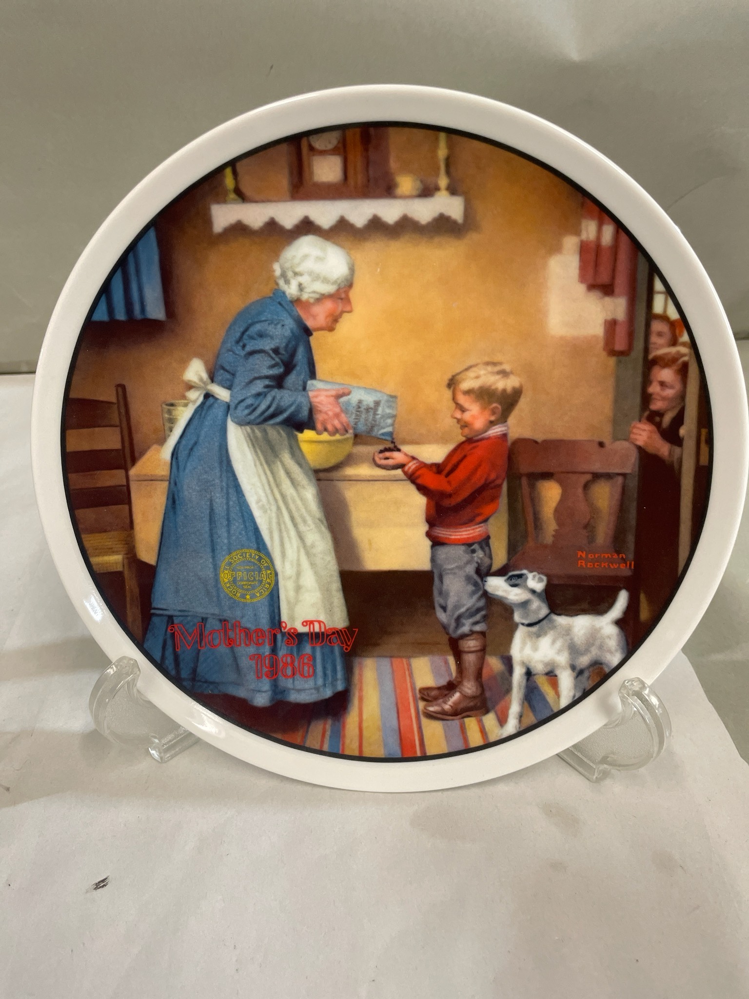 Norman Rockwell White Multicolor Collector Plate