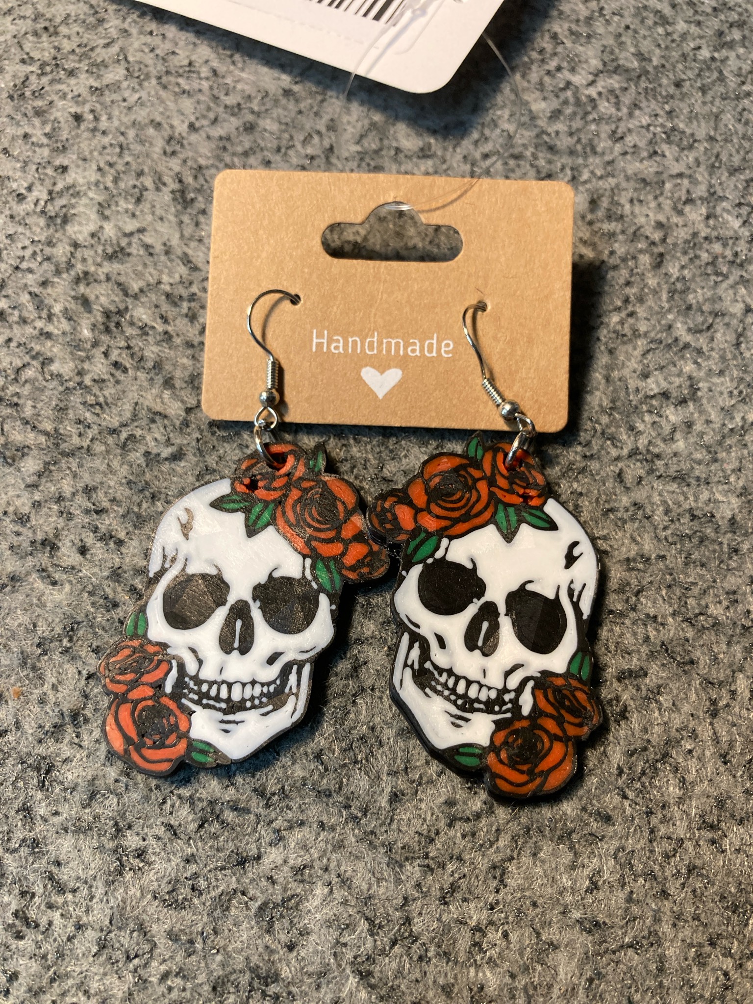 White Skull Dangle Earrings
