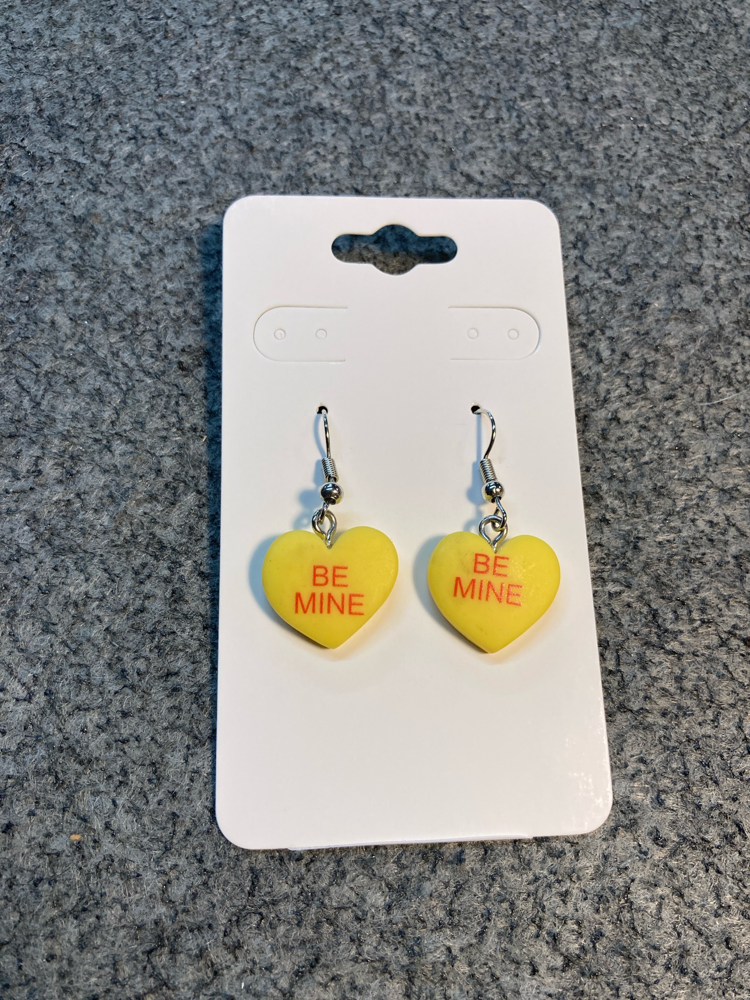 Yellow Heart Dangle Earrings