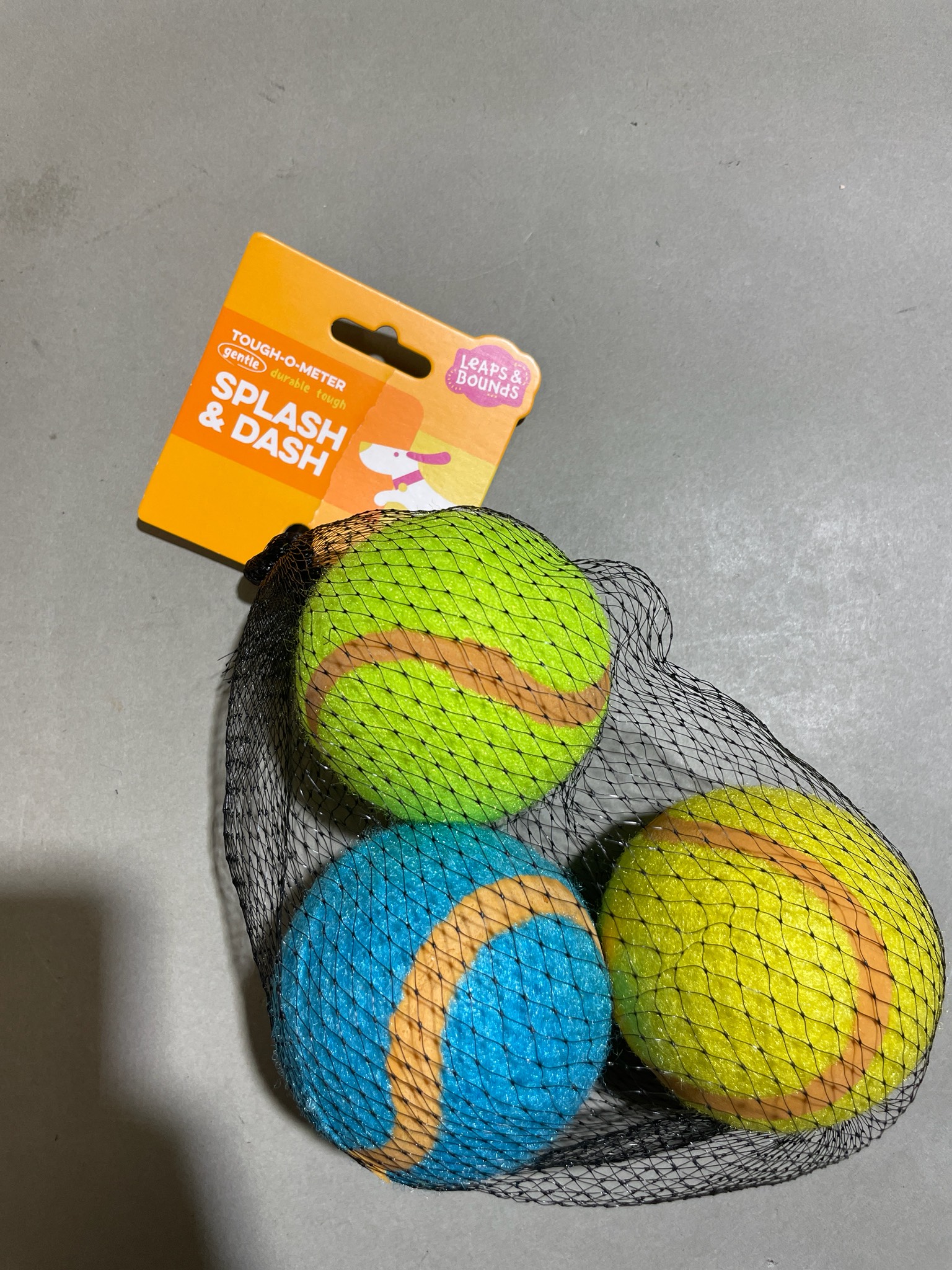 Leaps & Bounds Neon Green Blue Yellow Tennis-Style Balls 3-Pack