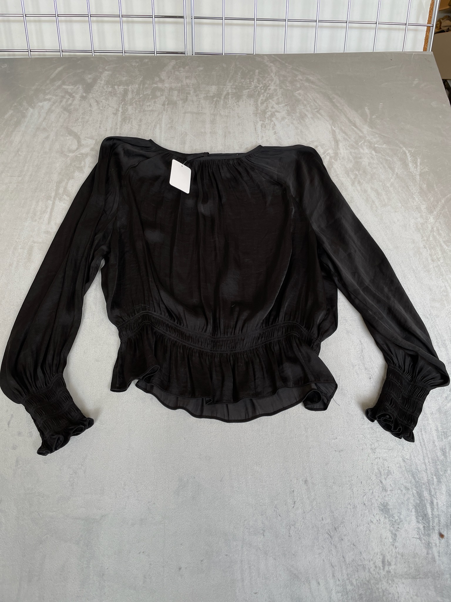 Black Polyester Blouse Size US 10