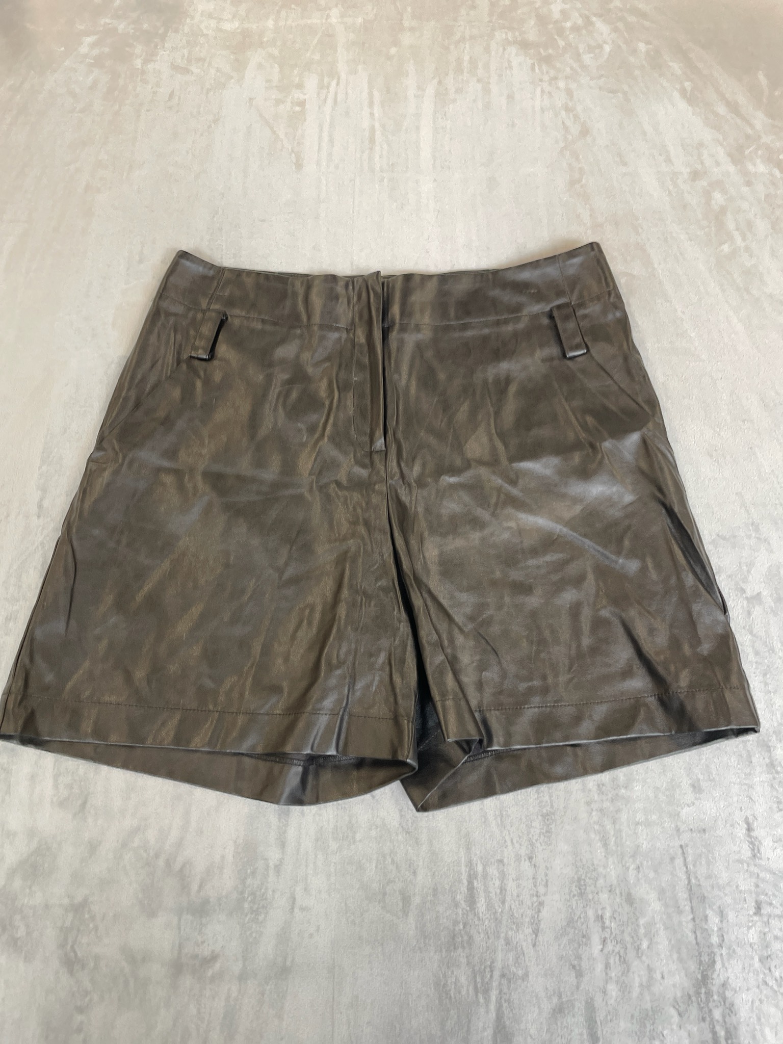 New York & Company Black Faux Leather Shorts Size Size 12