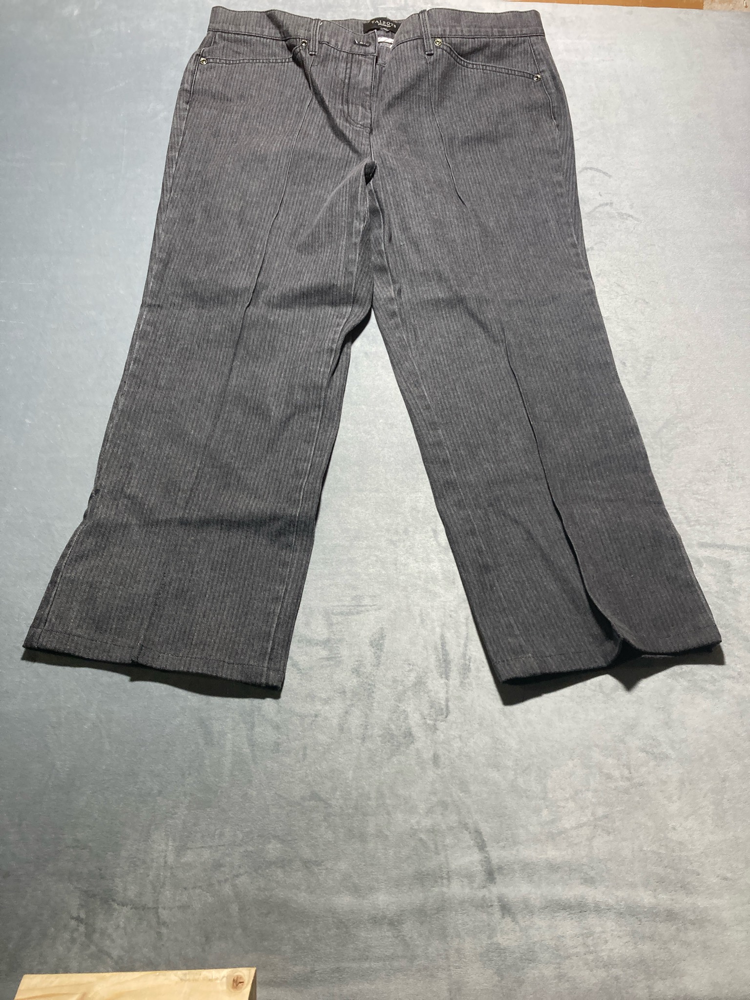 Talbots Charcoal Gray Pinstripe Woven Dress Pants