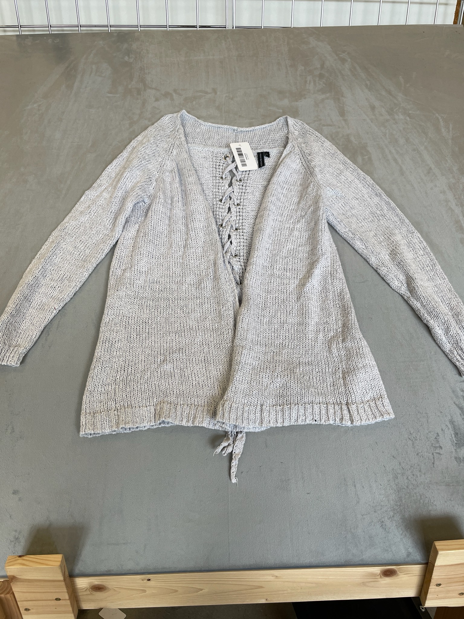 moon& Light Gray Chunky Knit Cardigan Size Large