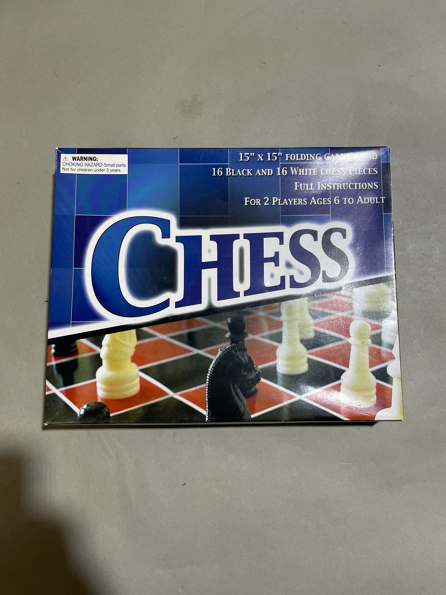 Blue Folding Chess Set Size 15" x 15"