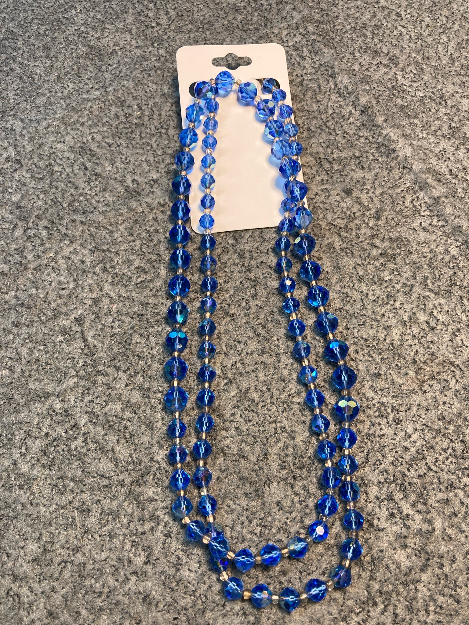 Cobalt Blue Faceted Multi-Strand Necklace