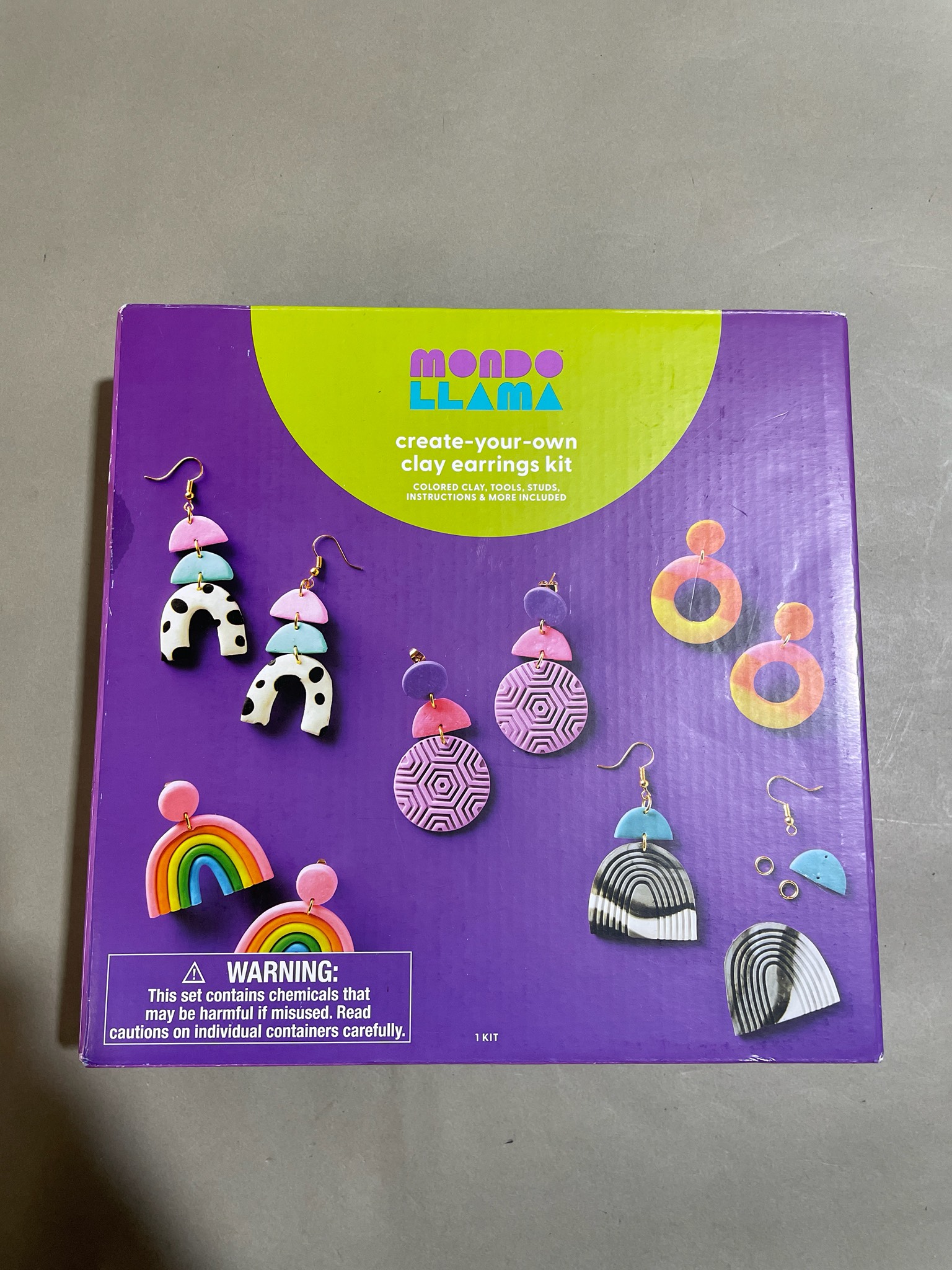 Mondo Llama Purple Multicolor Clay Earrings Kit
