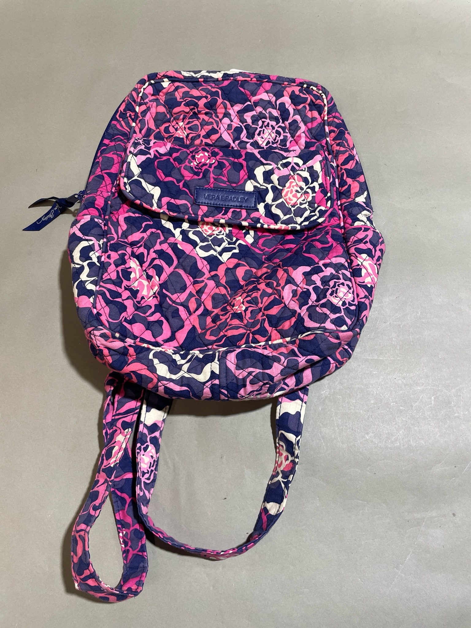 Vera Bradley Navy Floral Quilted Backpack
