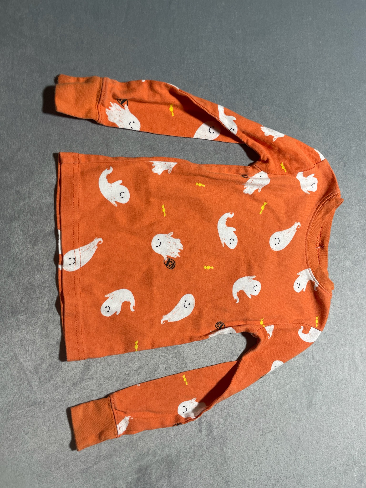 Carter's Orange Ghost Print Cotton Pajama Top Size 4T/4A