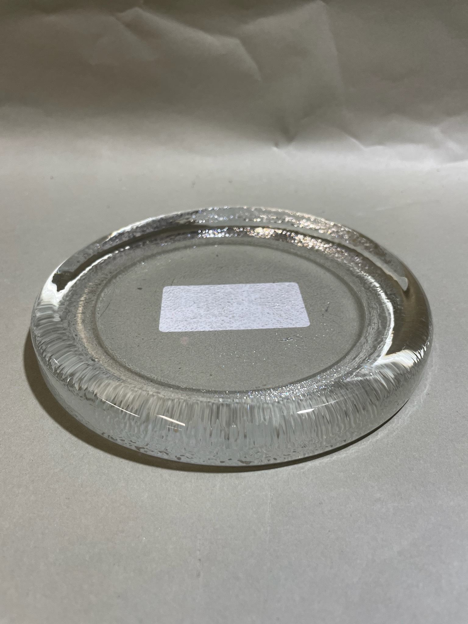 Clear Pressed Glass Candle Coaster