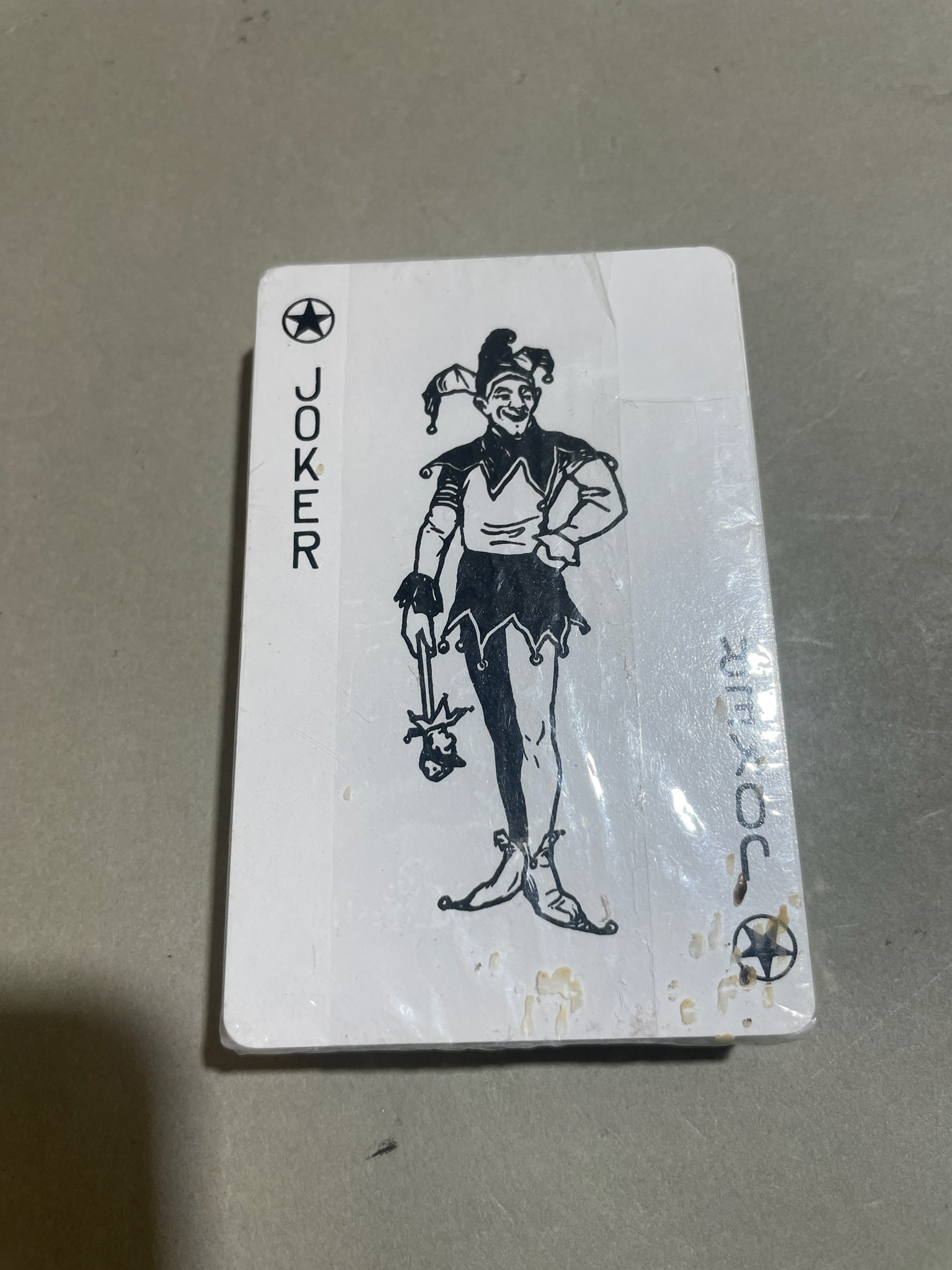 White Laminated Joker Playing Card Size Oversized