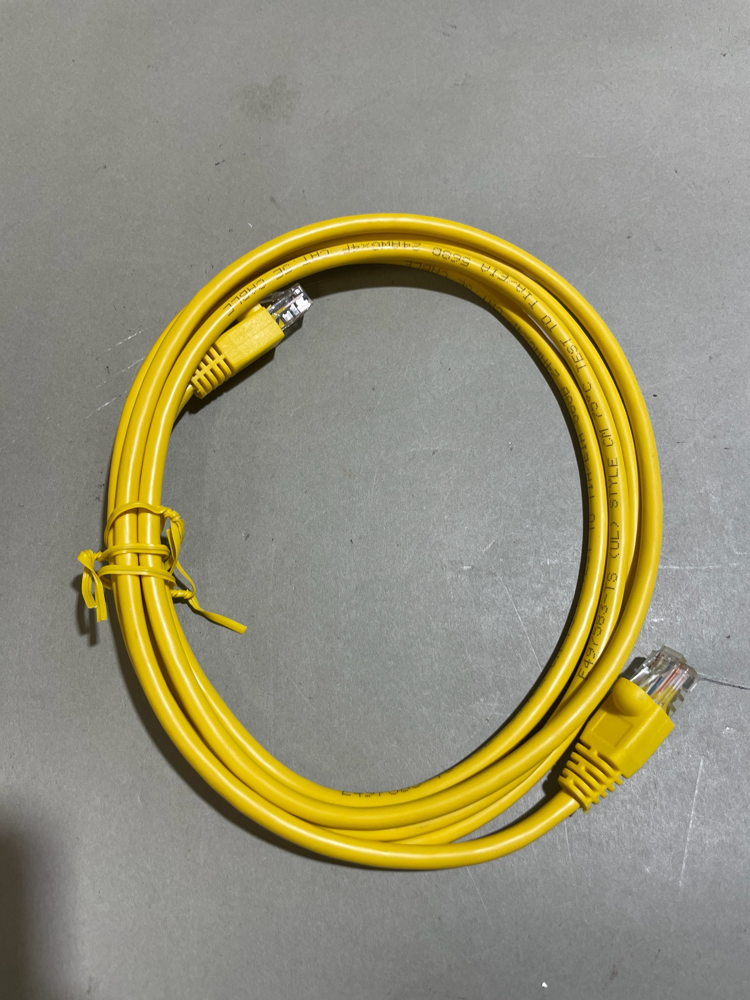 Yellow Coiled RJ45 Ethernet Cable