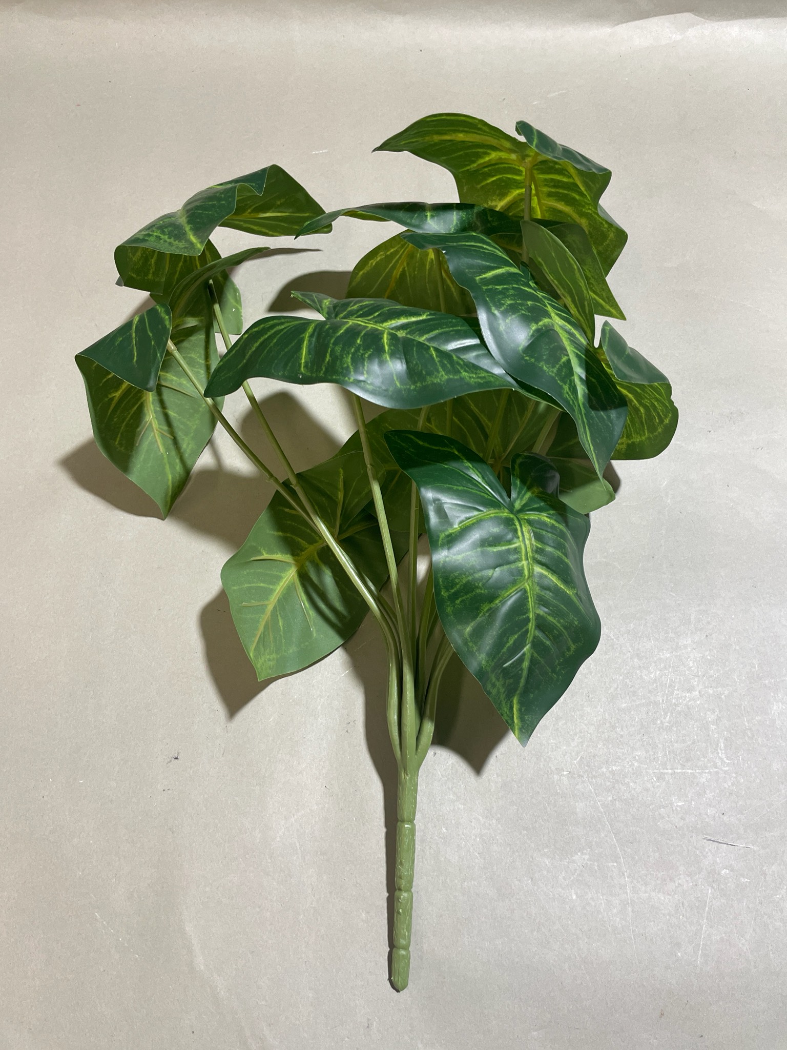 Dark Green Variegated Faux Plant Stem