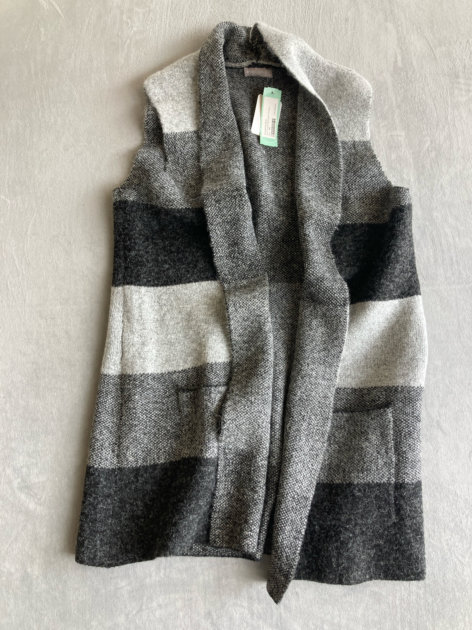 Evolution Gray Striped Knit Vest