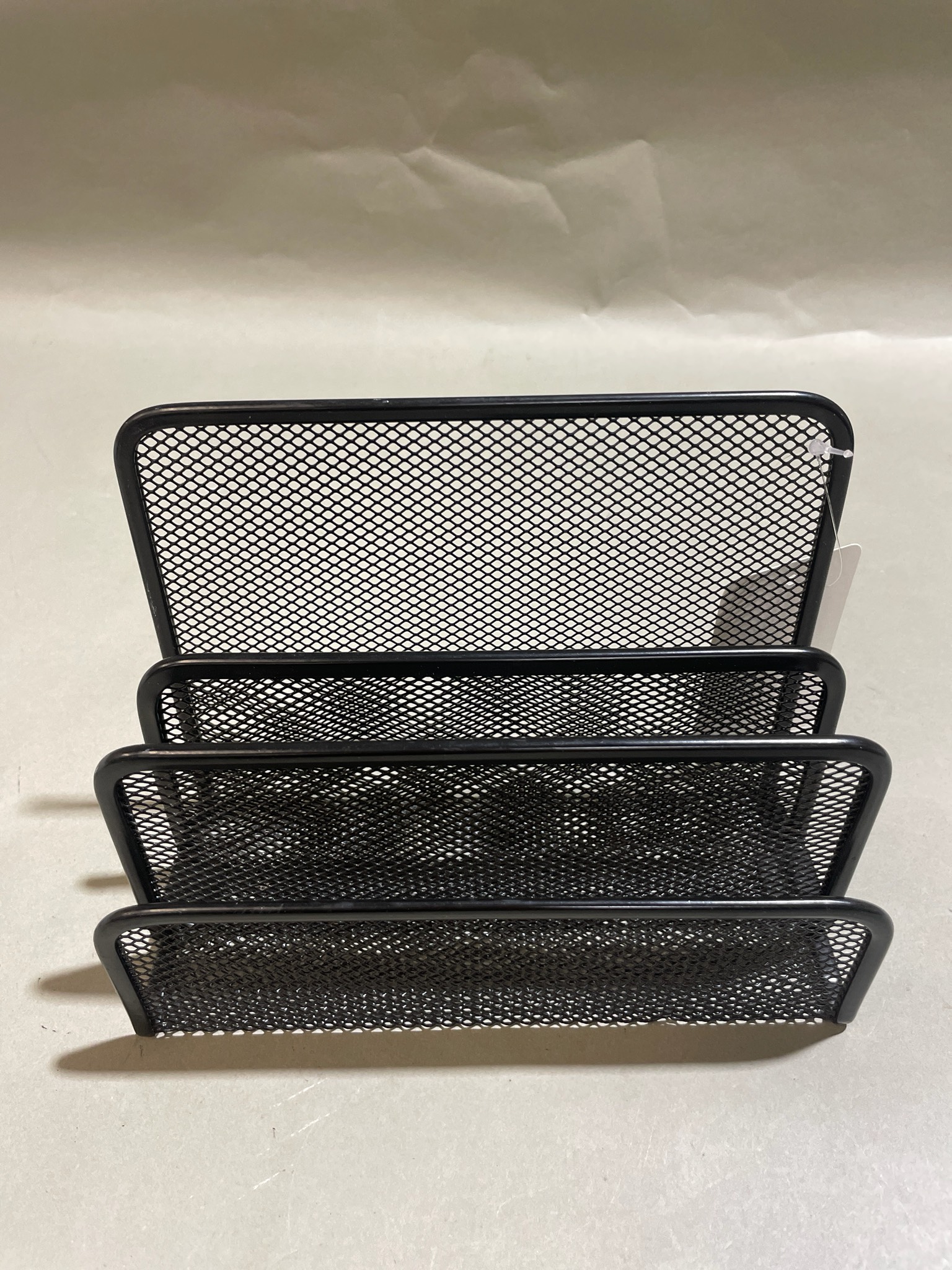 Black 3-Slot Metal Mesh Mail Sorter