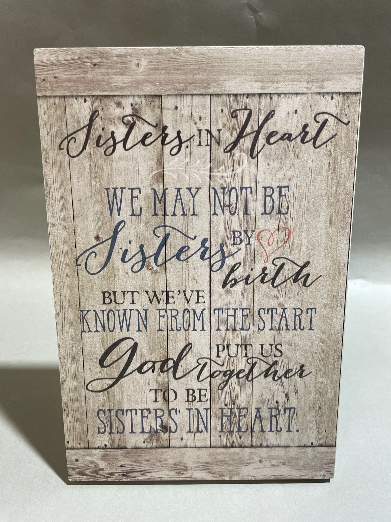 Beige Printed Woodgrain Decorative Plaque